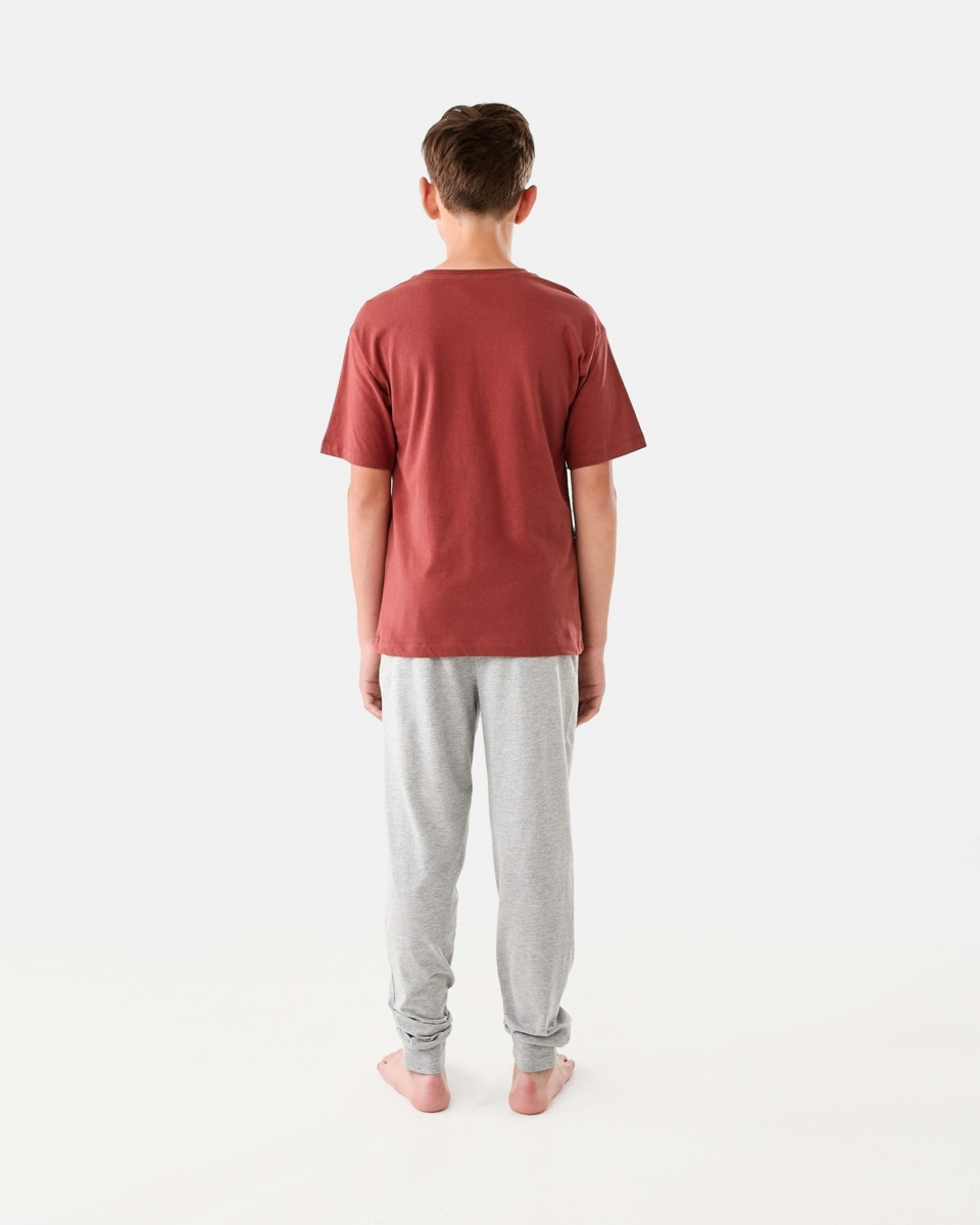 2 Short Sleeve Top and Long Pants Pyjama Set Red Athltc, 2 of 8