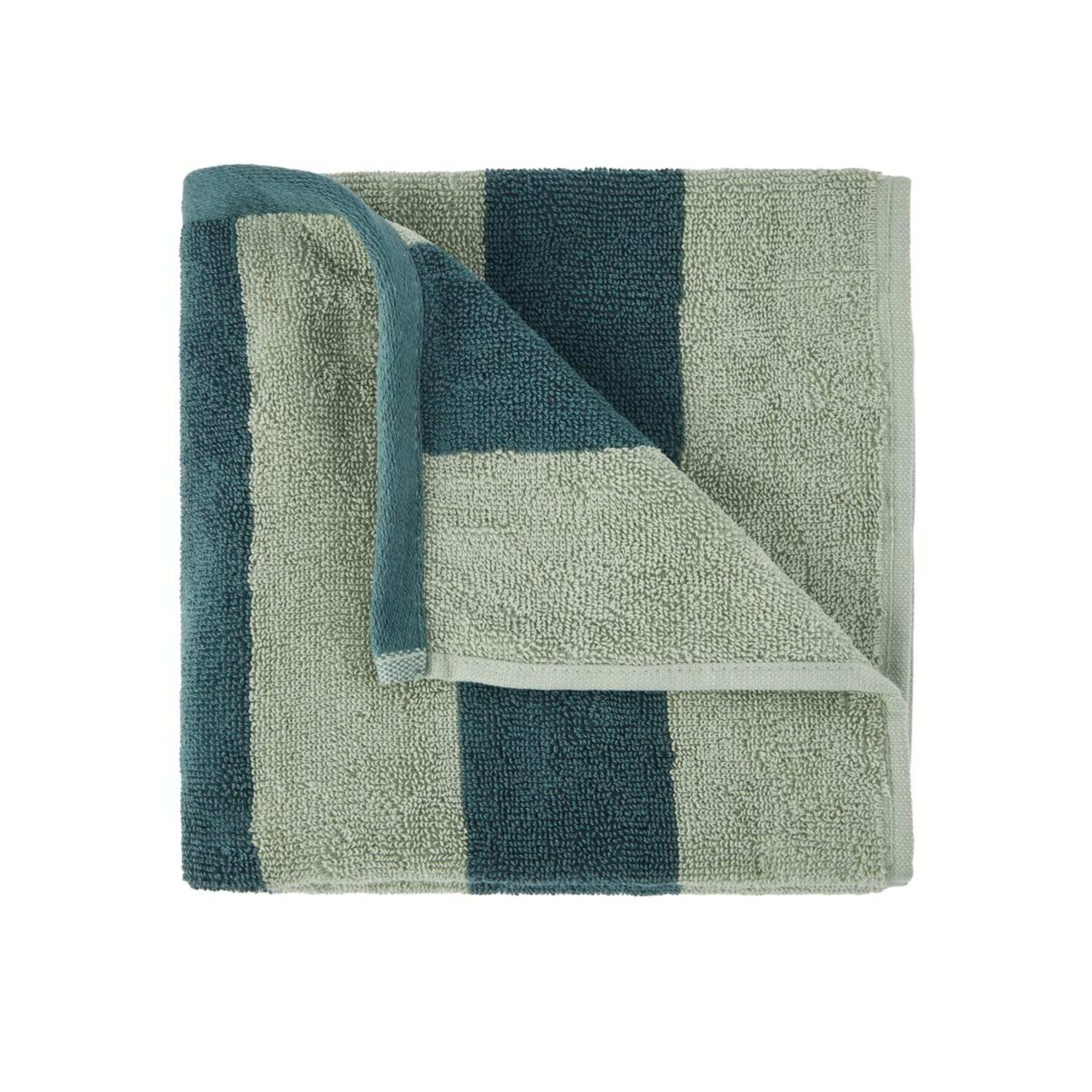 1 Stripe Cotton Hand Towel - Green, 1 of 5