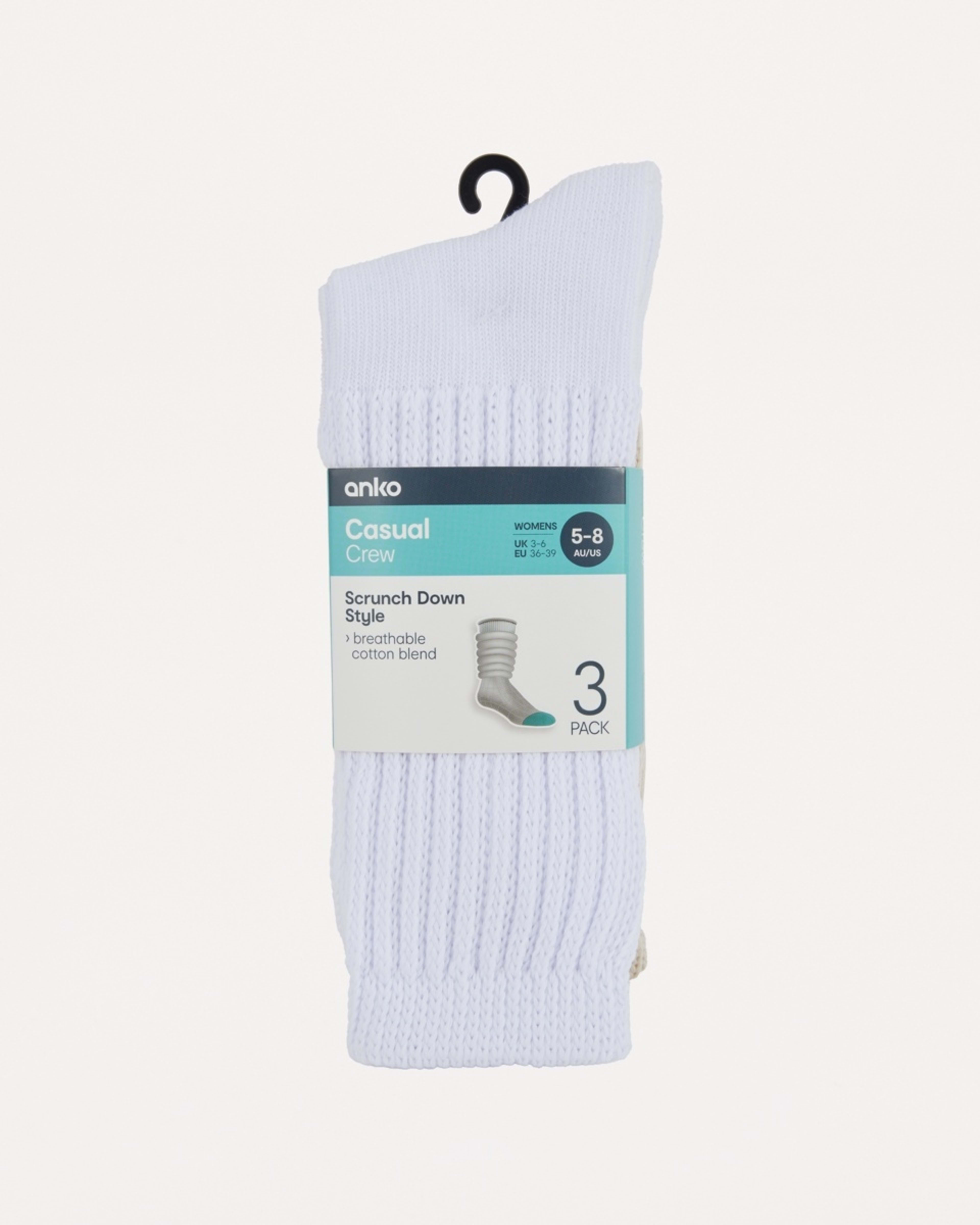 3 2 Pack Slouch Socks Wht Bmrl, 3 of 3