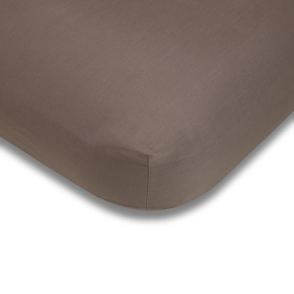 180 Thread Count Fitted Sheet - Double Bed, Mocha