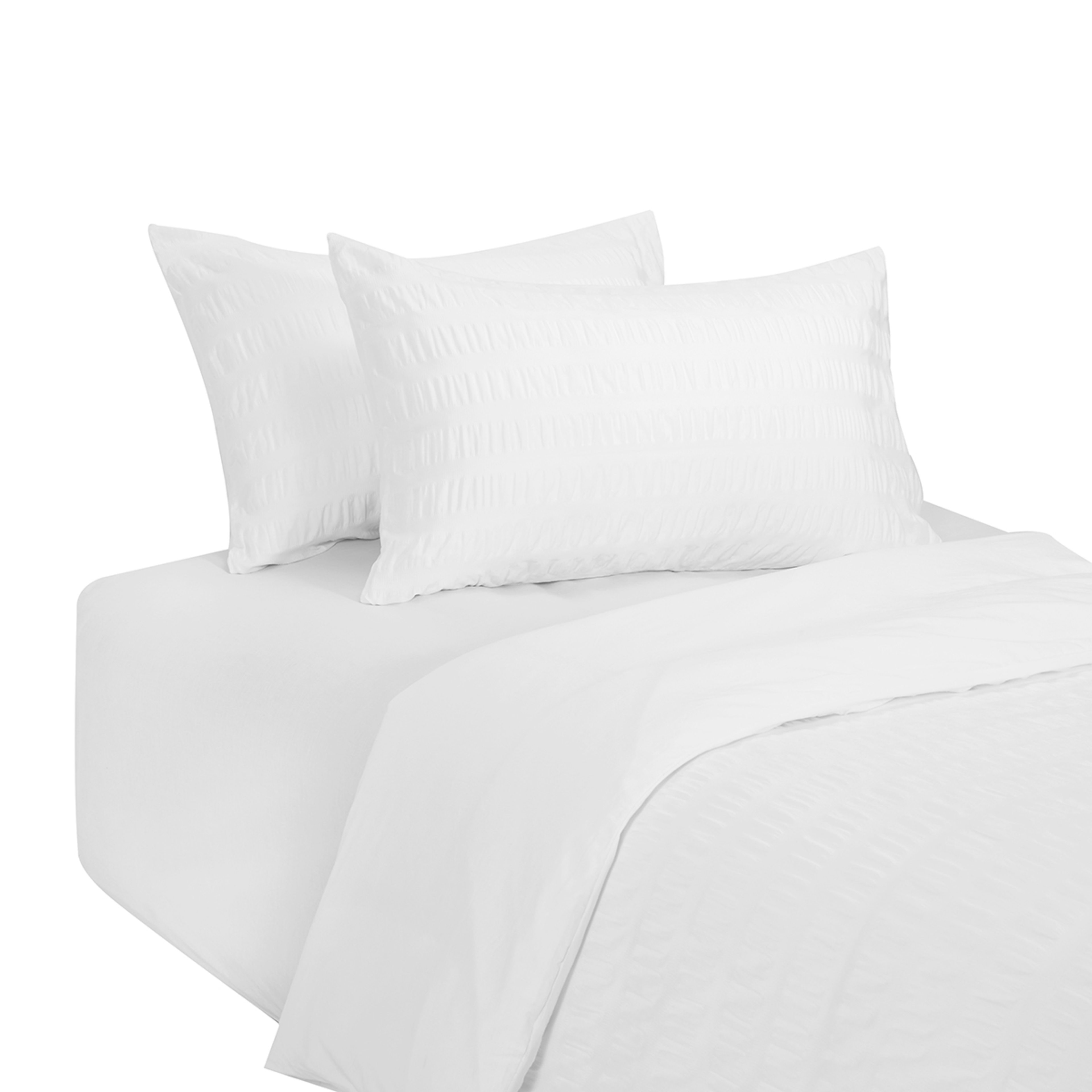 Amity Seersucker Quilt Cover Set Double Bed, White Kmart