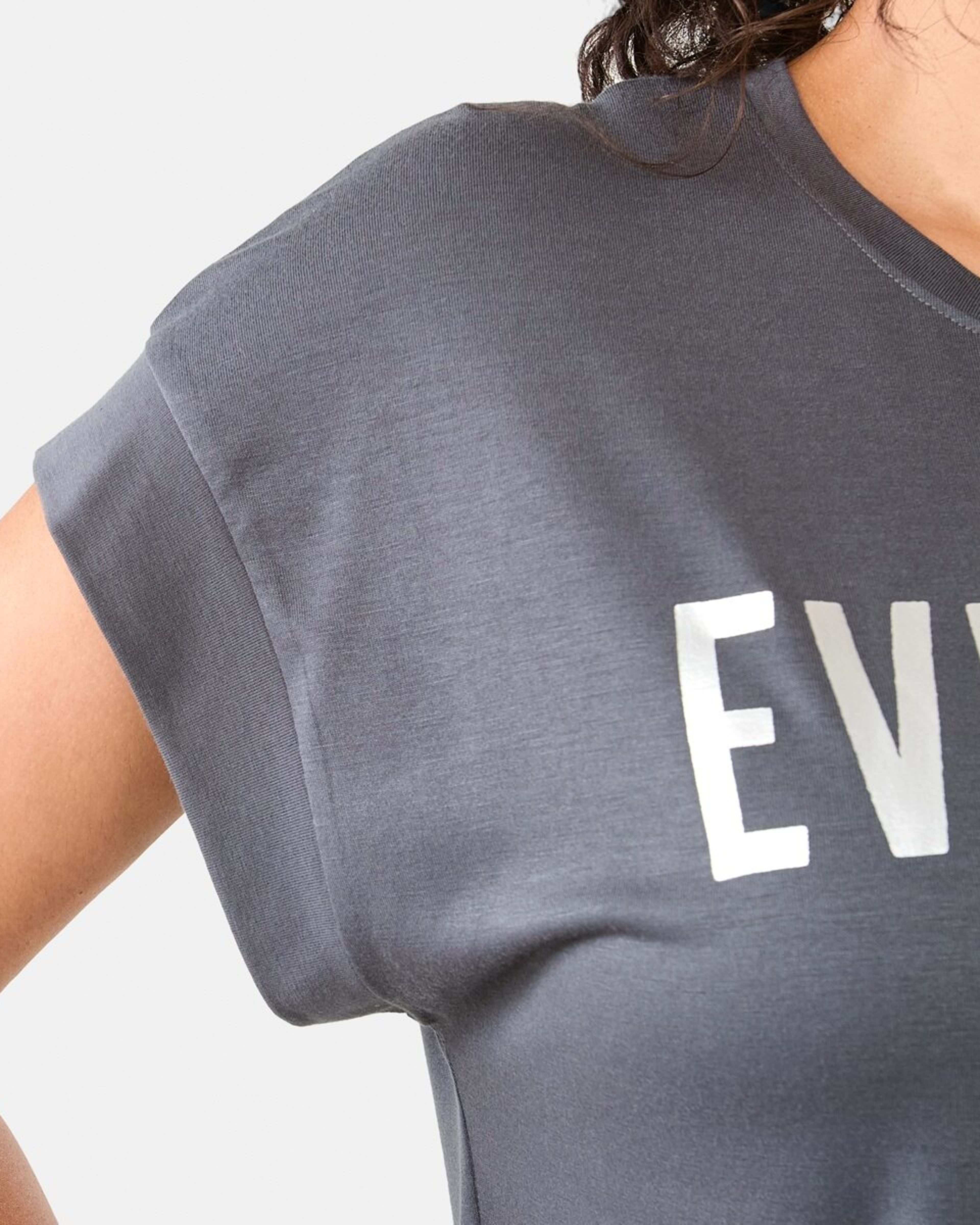 6 Everlast Womens Relaxed Long T-shirt Charcoal, 6 of 7