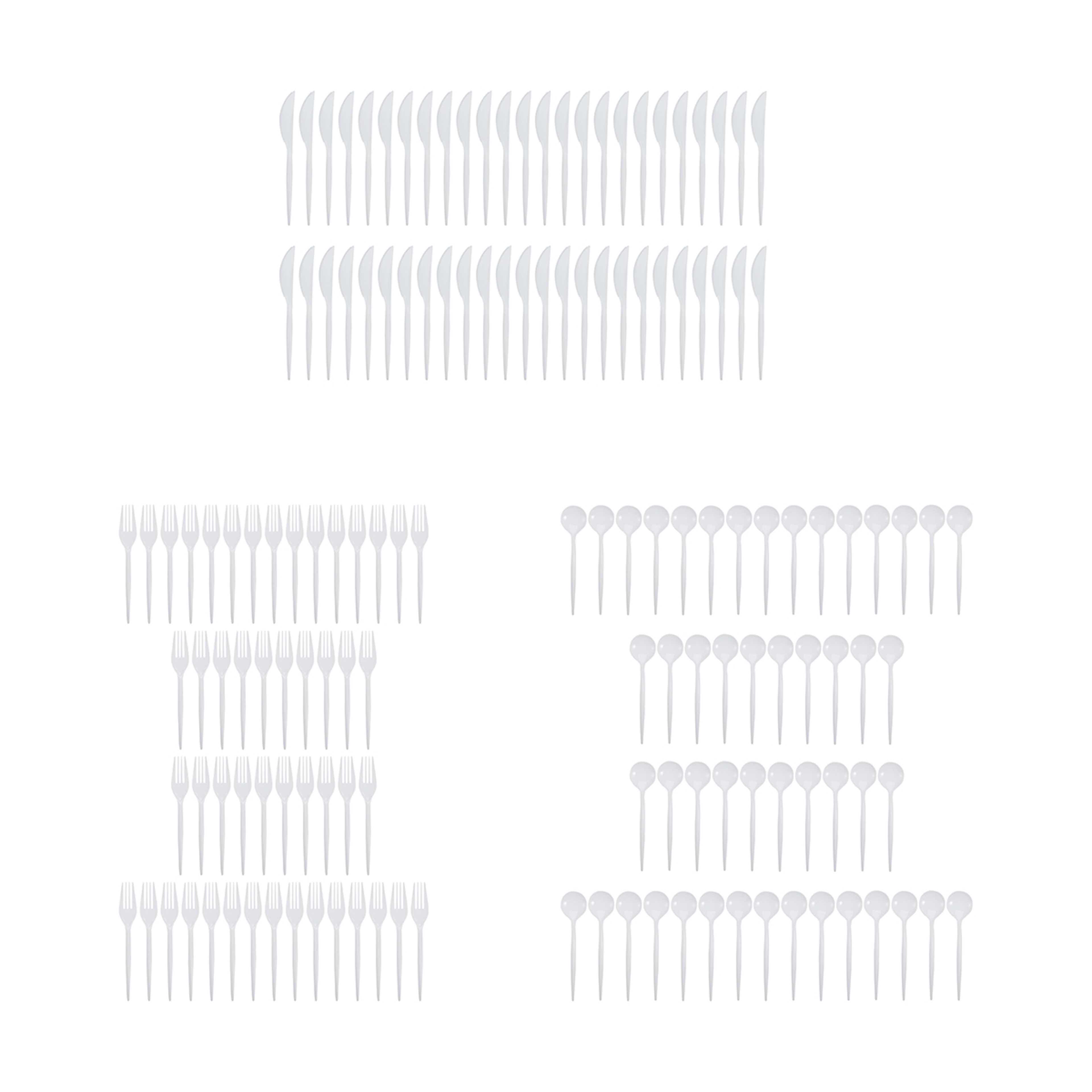150 Piece Reusable White Plastic Cutlery Set Kmart NZ