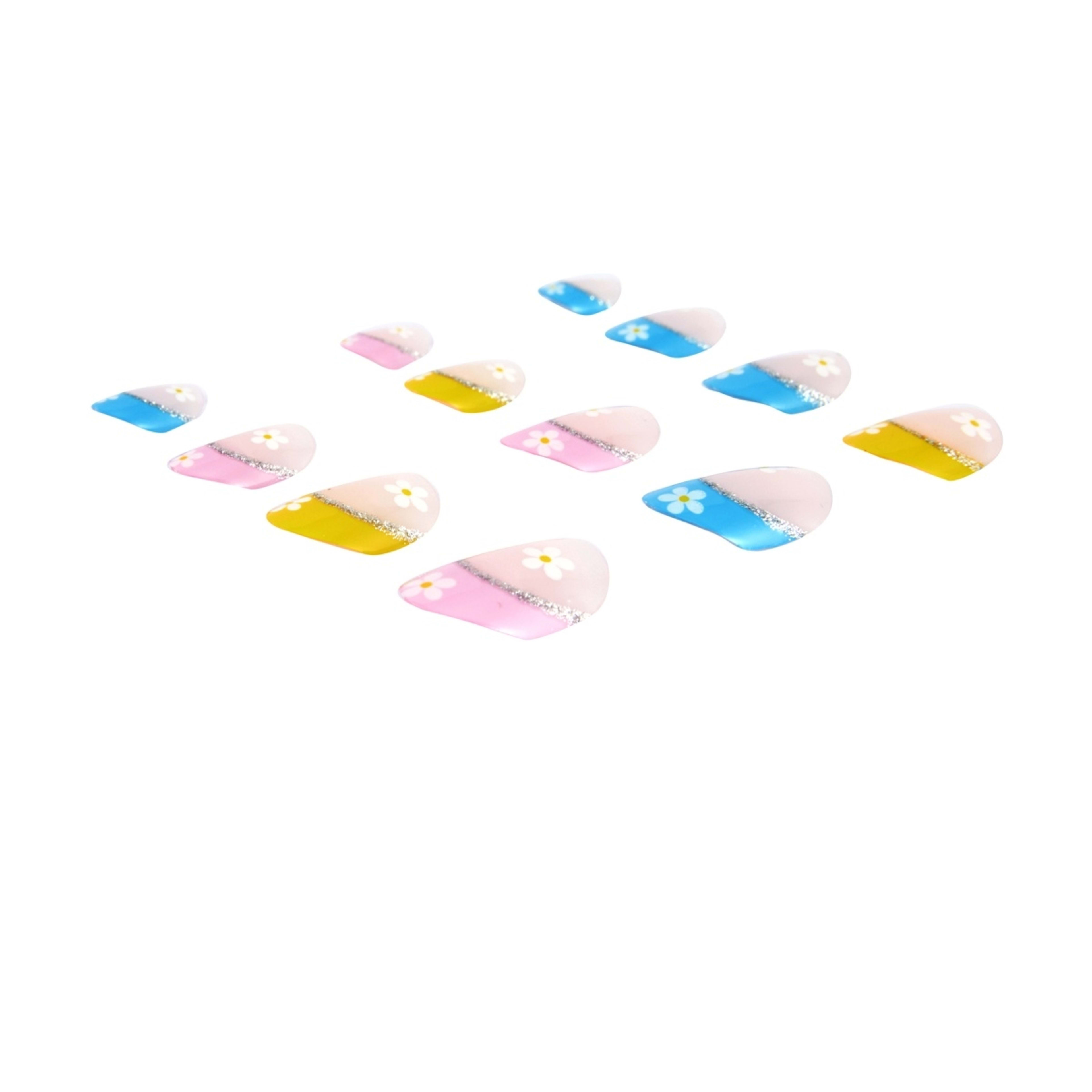 4 OXX Junior 24 Pack Kids Pre-Glued Stick-On Nails - Flowers, 4 of 5