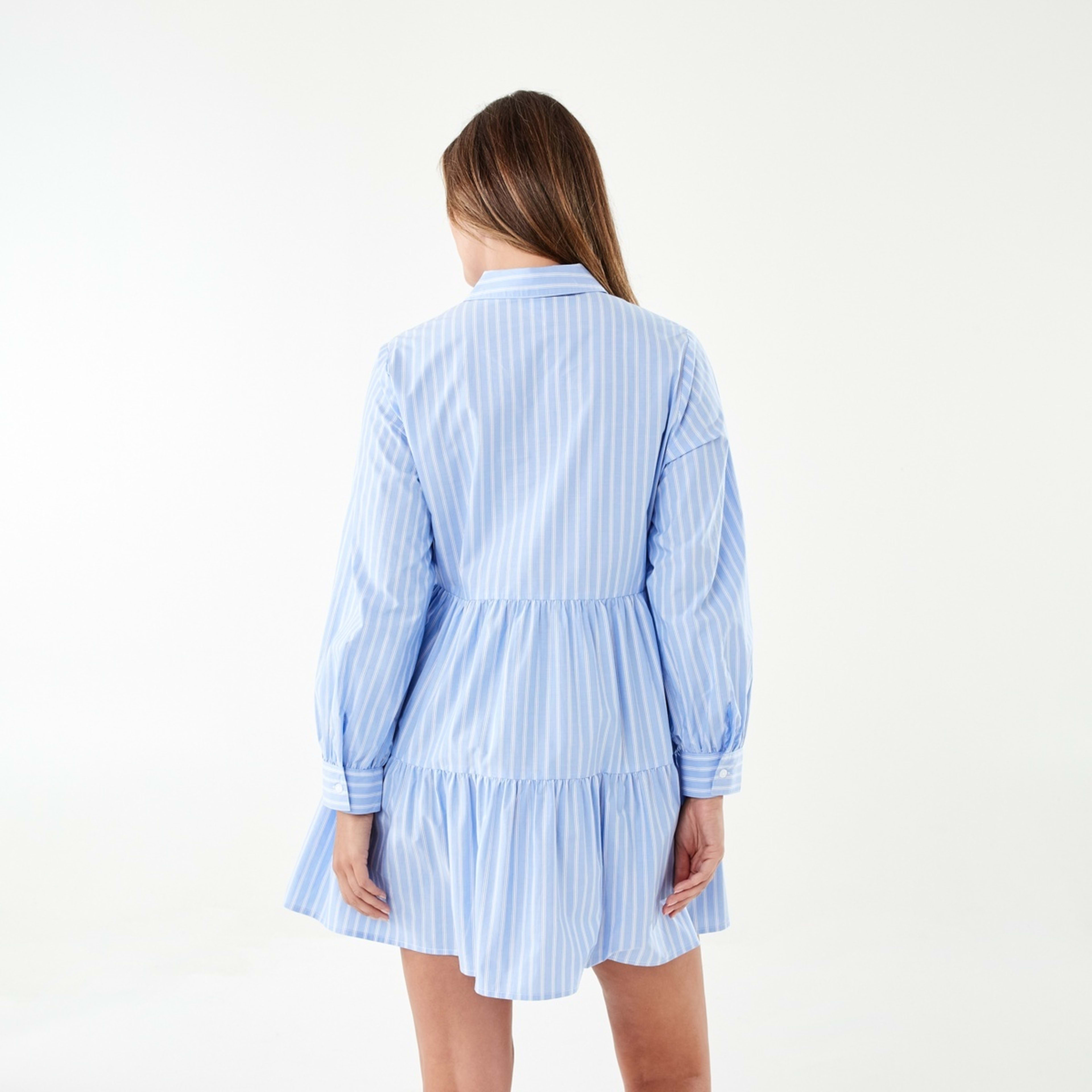 3 Long Sleeve Button Shirt Mini Dress Tina Strp, 3 of 9