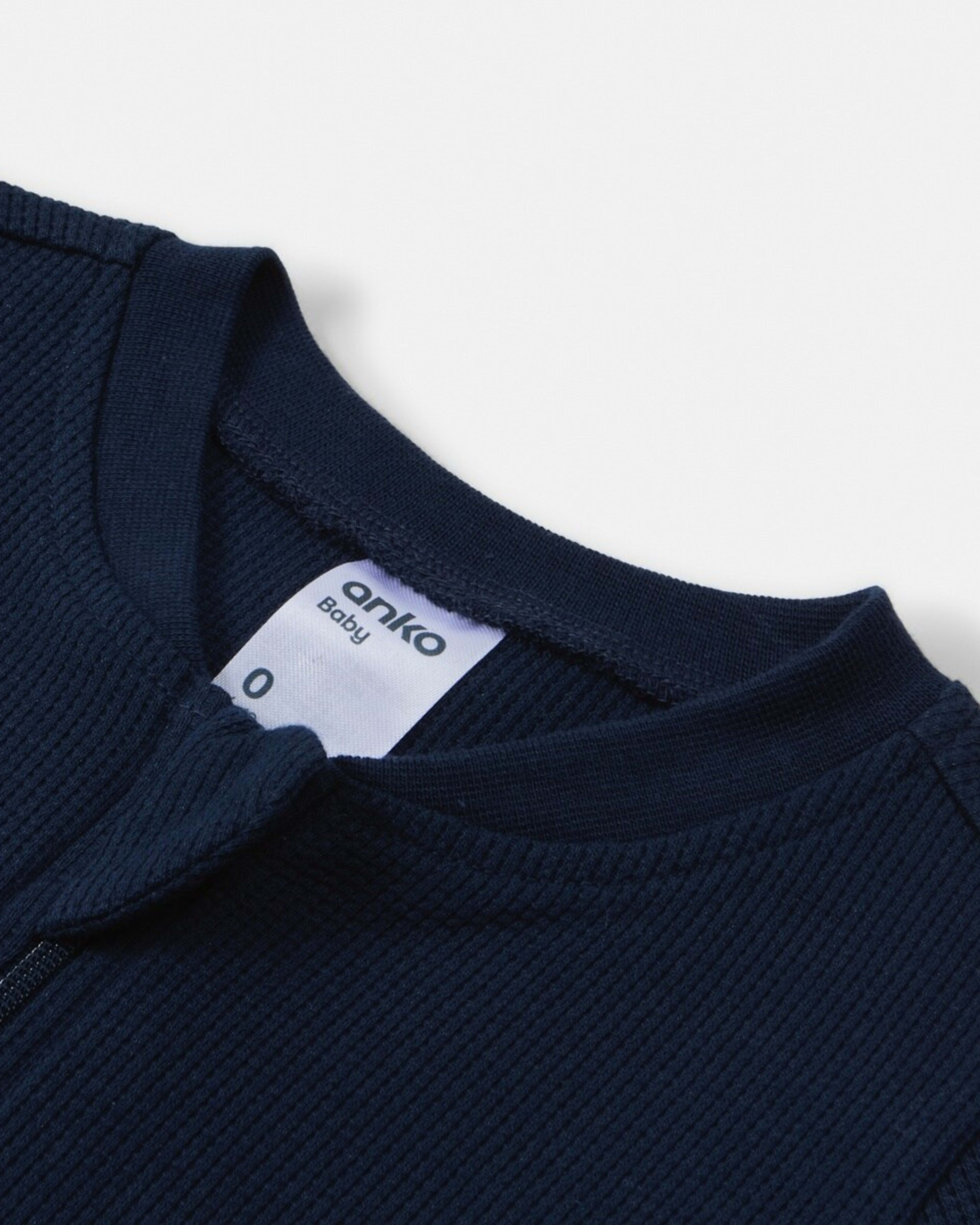 3 Waffle Coverall Dress Blue, 3 of 3