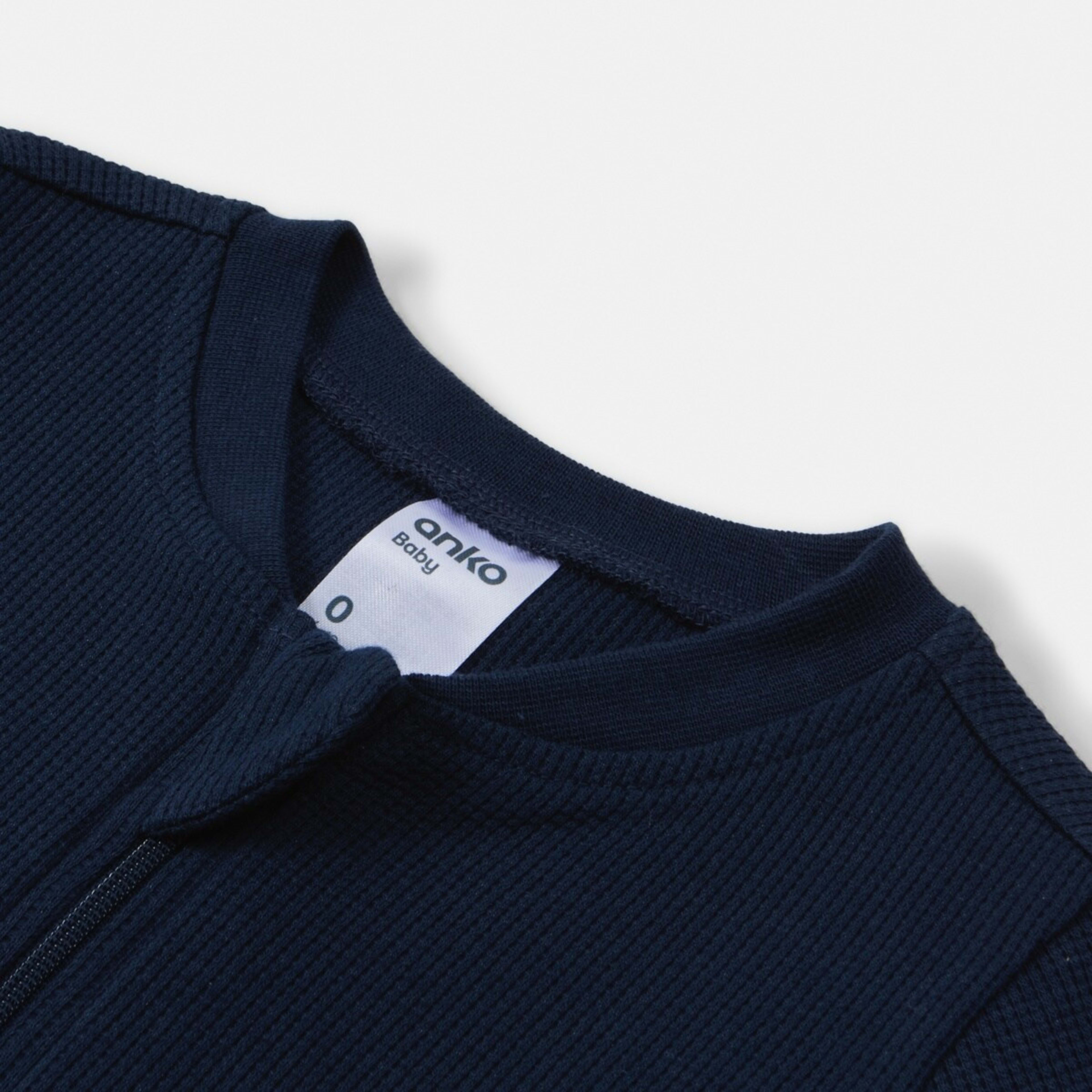 3 Waffle Coverall Dress Blue, 3 of 3