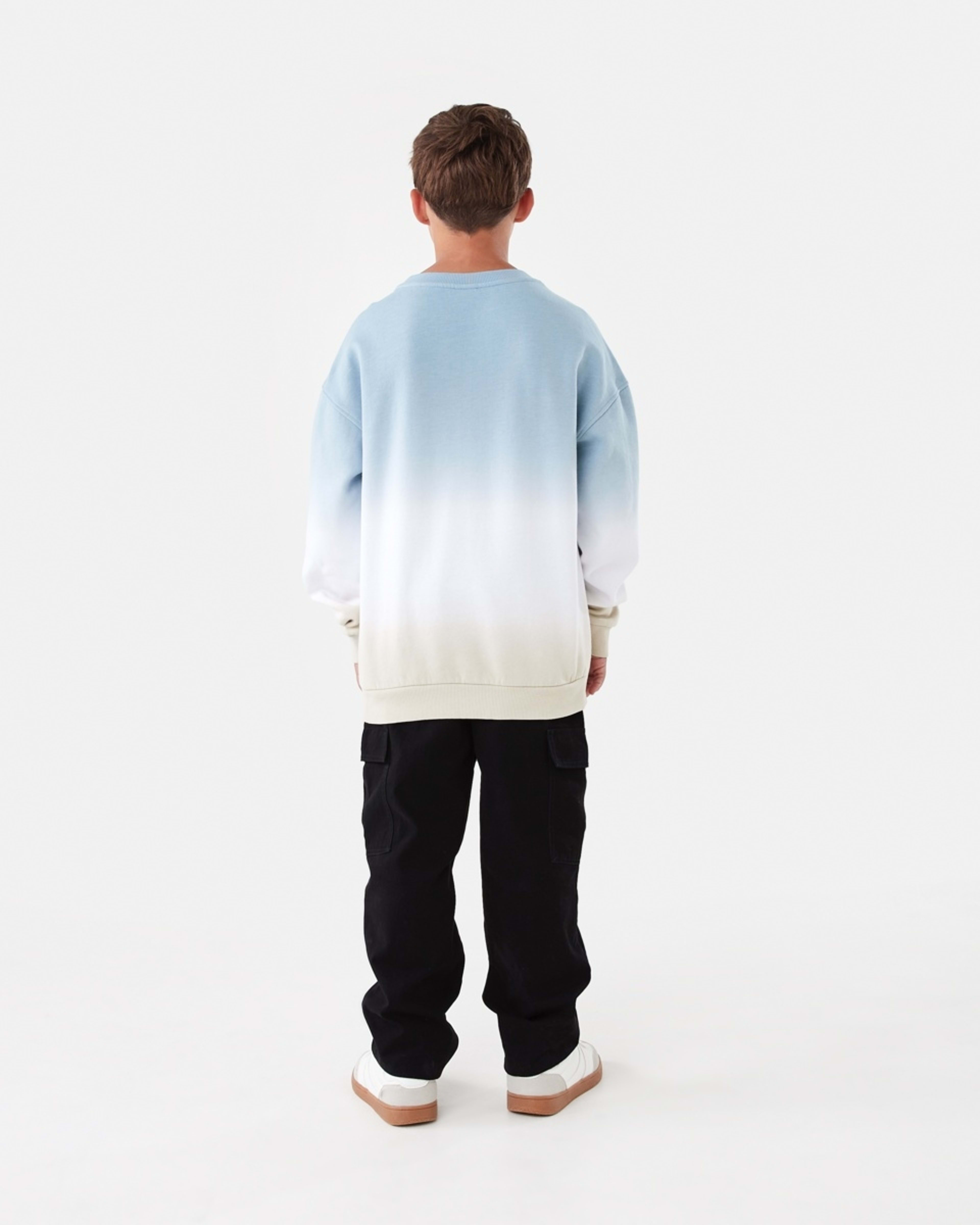 6 Oversized Washed Crew Neck Sweatshirt Faded Blue, 6 of 6