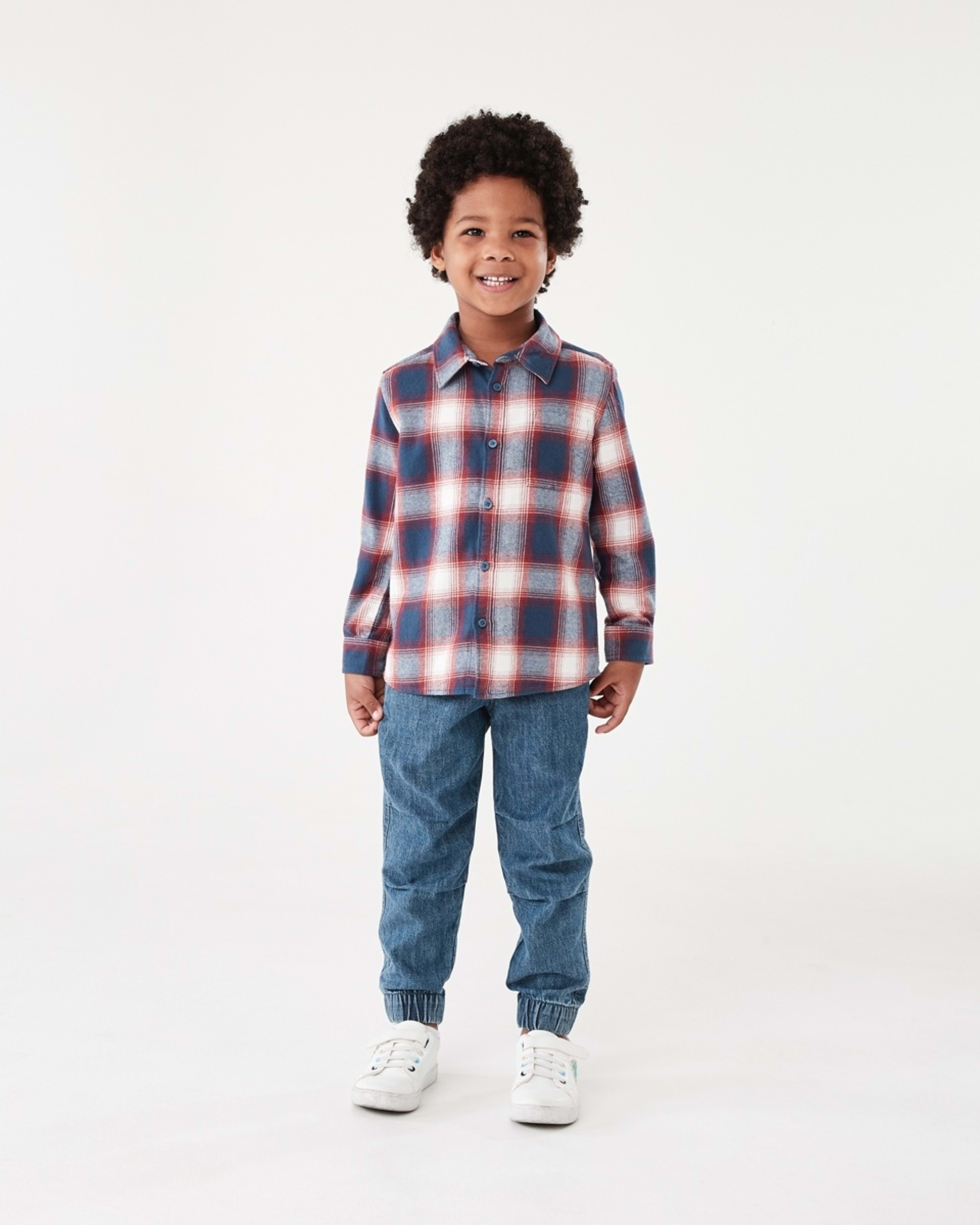 6 Yarn Dyed Flannel Shirt Blu Check, 6 of 9
