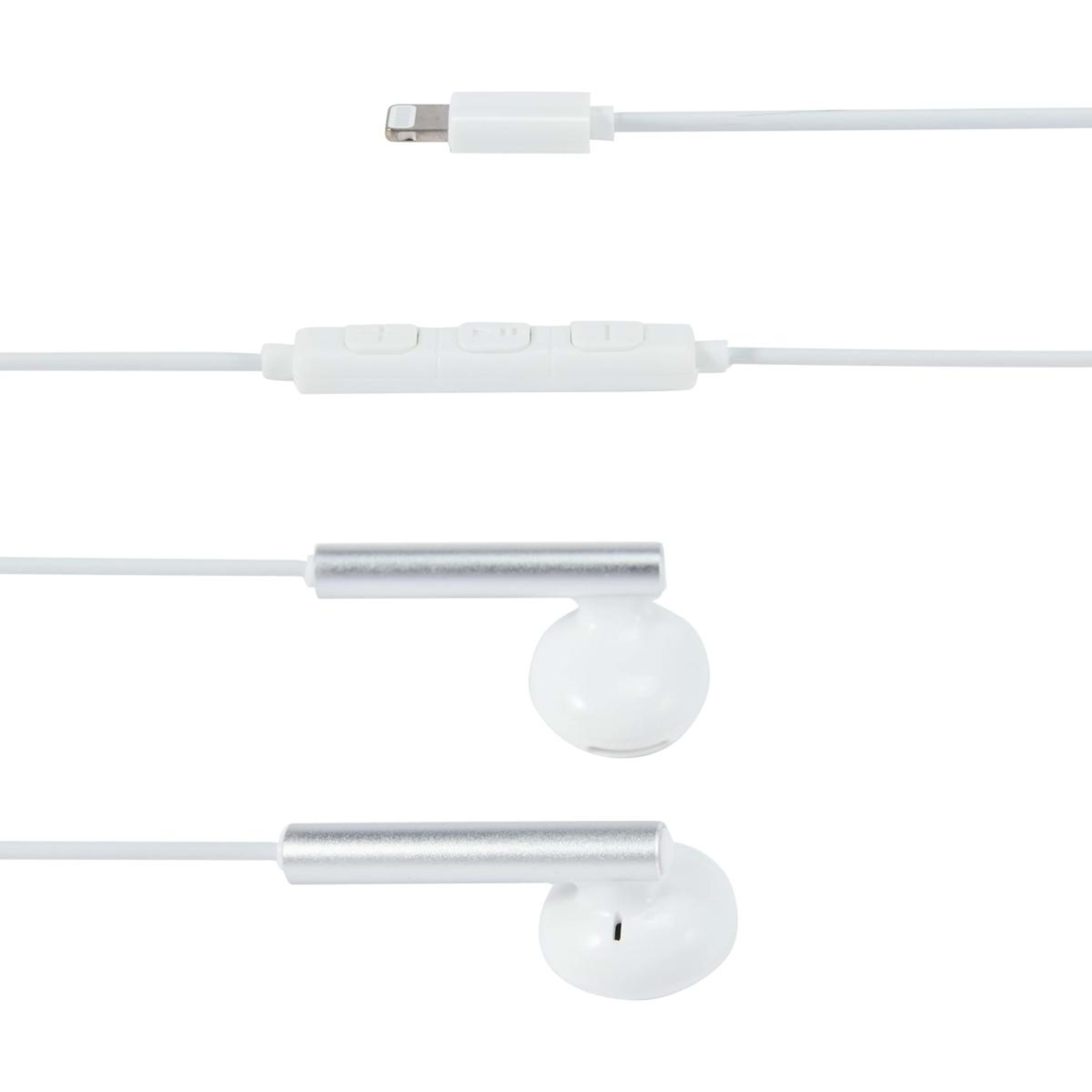 2 Classic Style Lightning Earphones - White, 2 of 4