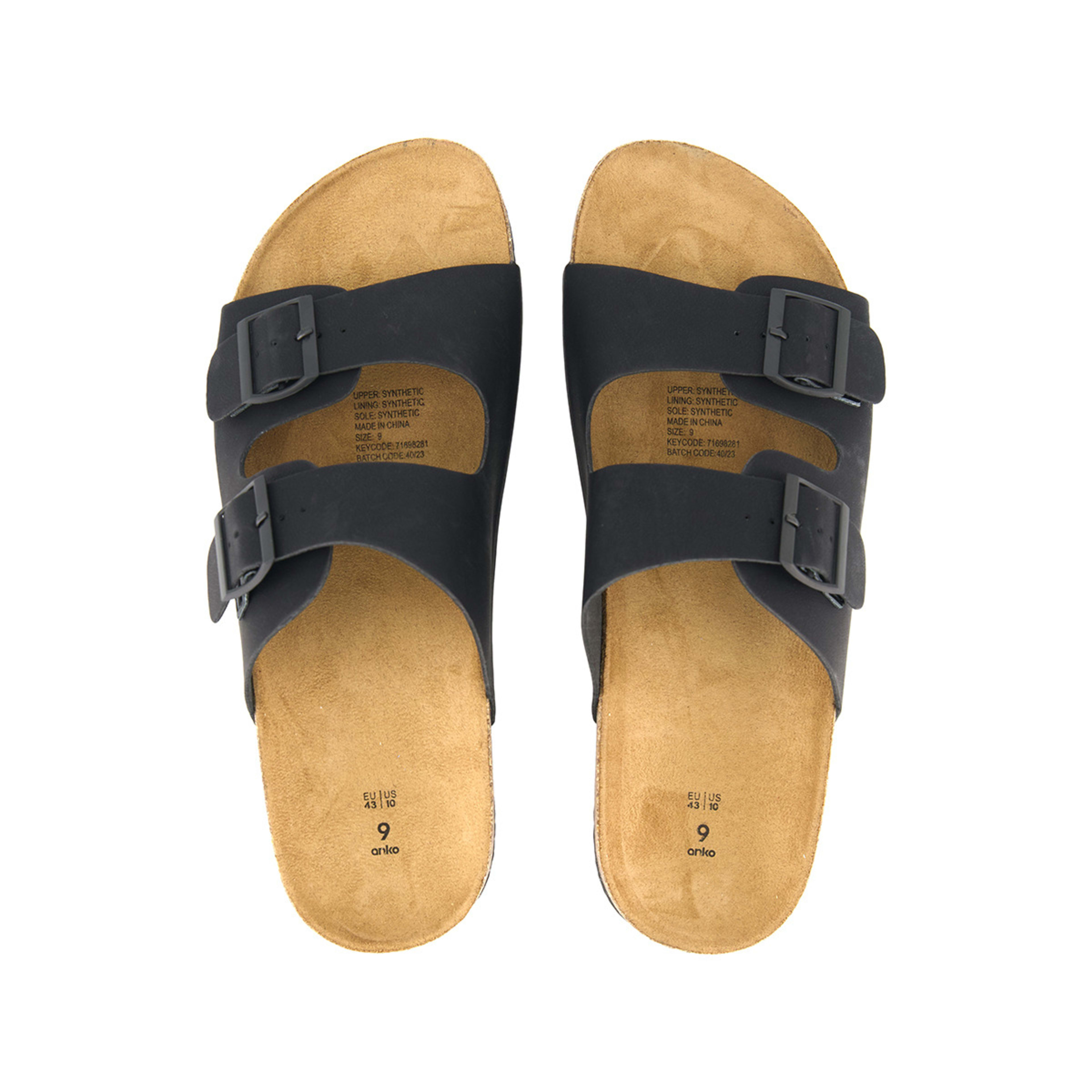 3 Double Buckle Sandals Black, 3 of 4