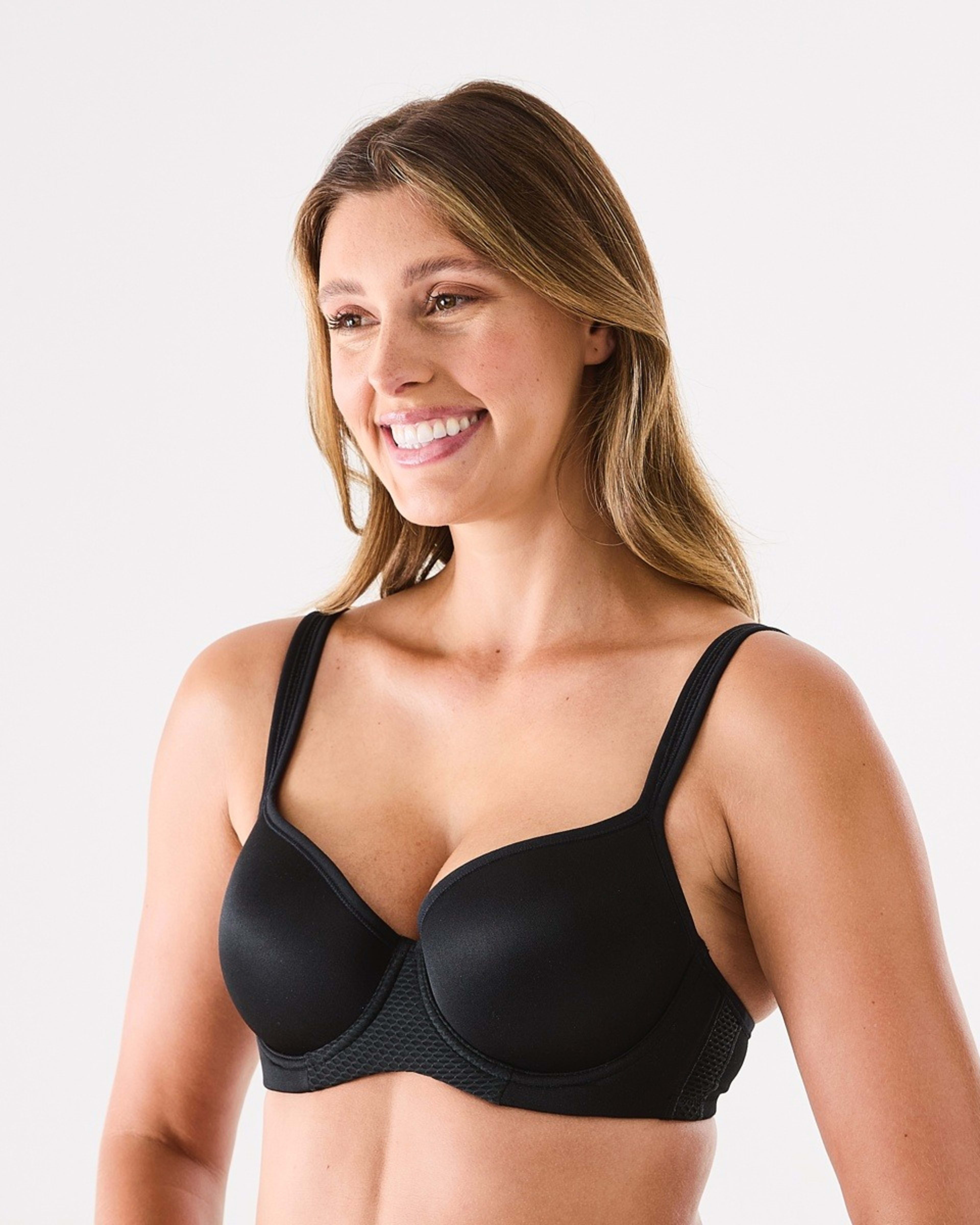 5 2 Pack Active Womens Sports Underwire Padded Medium Support Bra BLACK, WHITE, 5 of 9