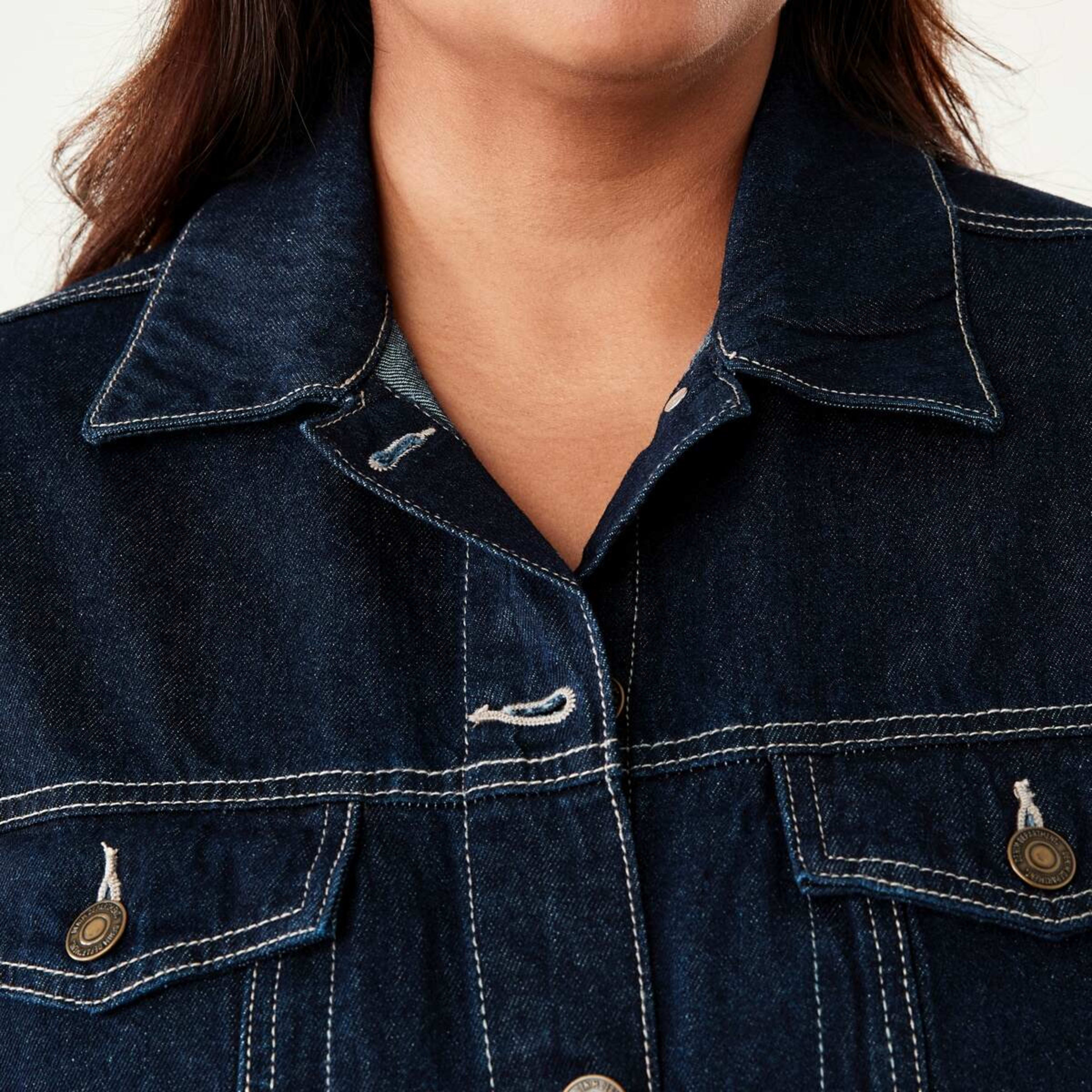 5 Curve Denim Jacket Mid Wash, 5 of 8