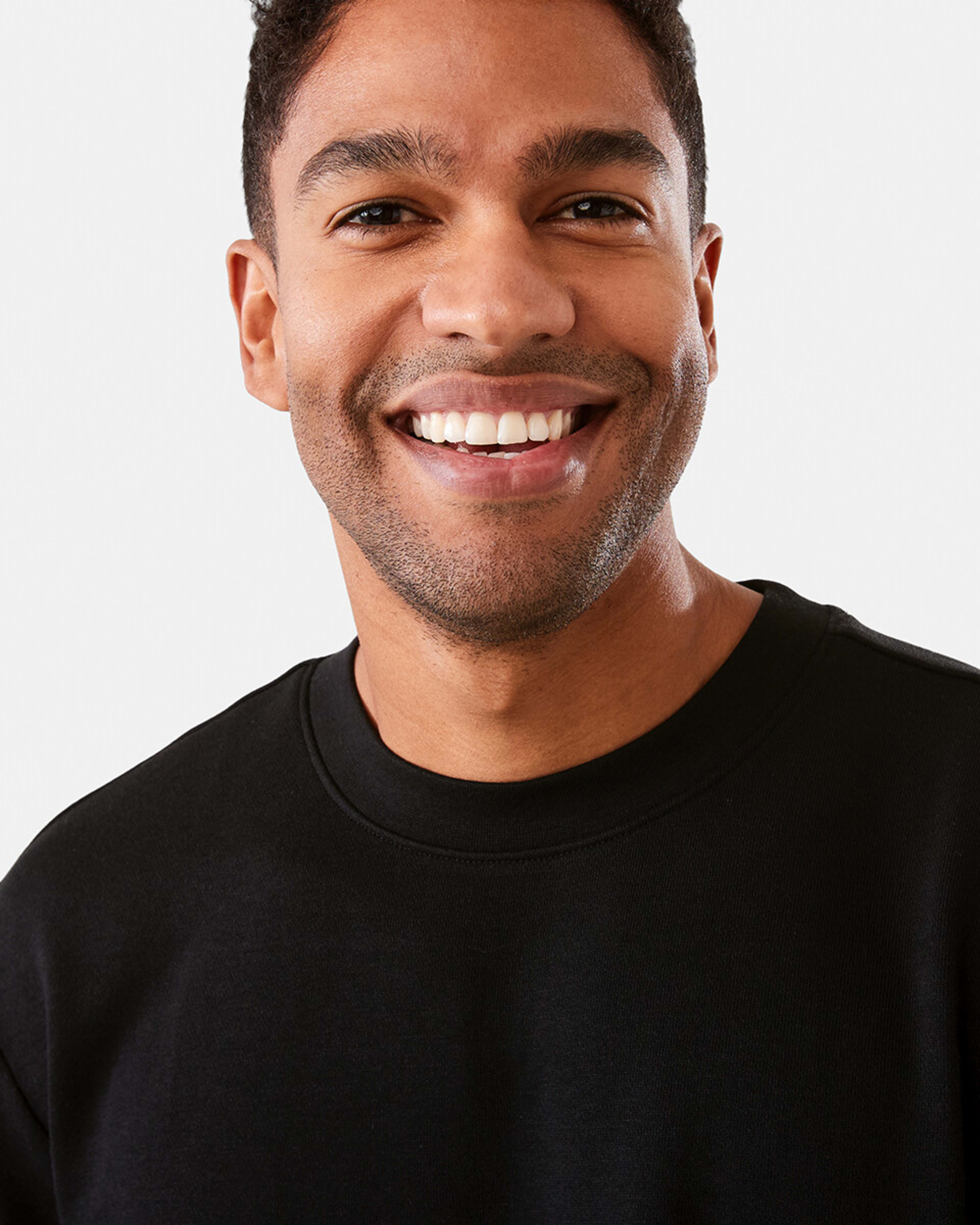 4 Active Men Terry Crew Neck Top Black, 4 of 6