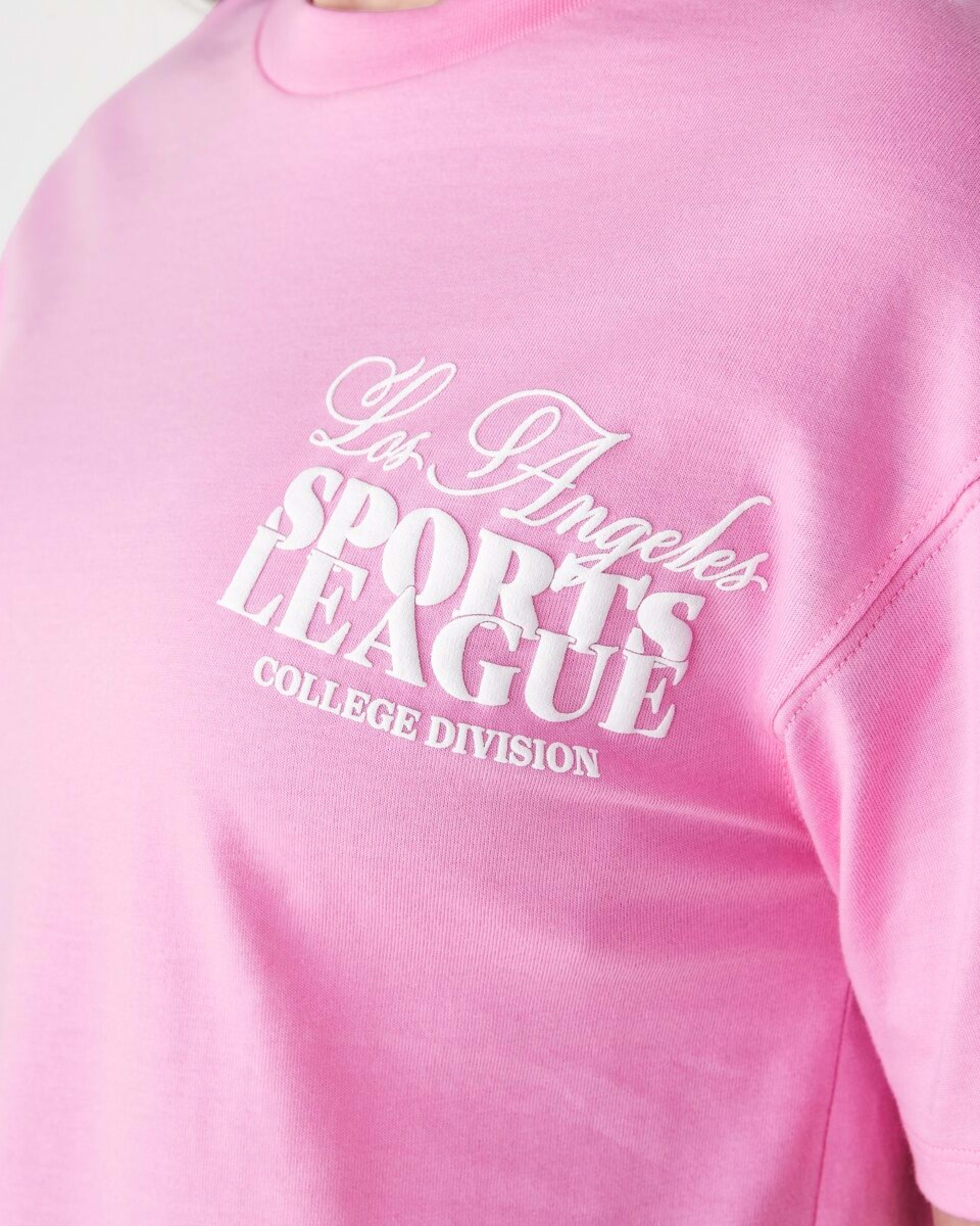 3 Short Sleeve Cropped Print T-shirt LA SPORTS LEAGUE VIOLET PINK, 3 of 8
