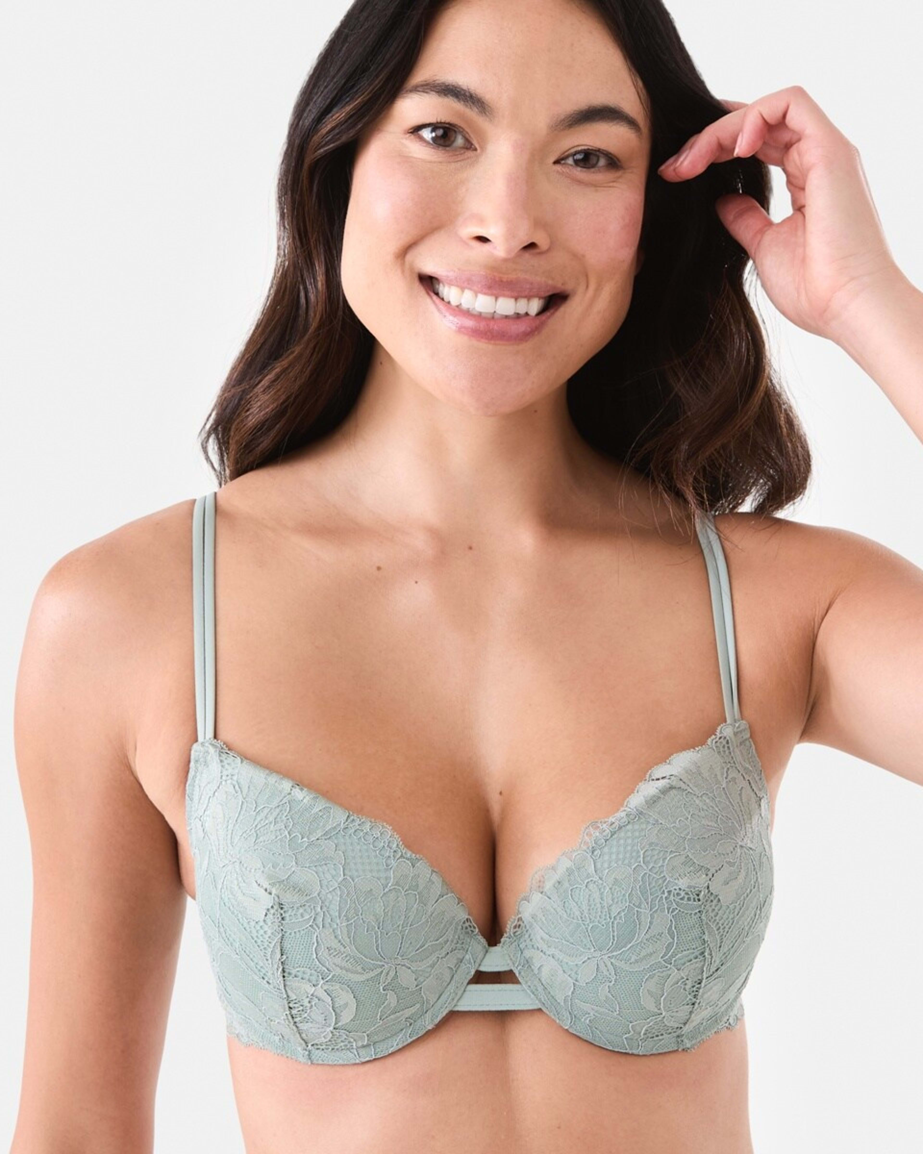 5 Co-ordinated Lace Push-Up Bra Ice Grn, 5 of 7