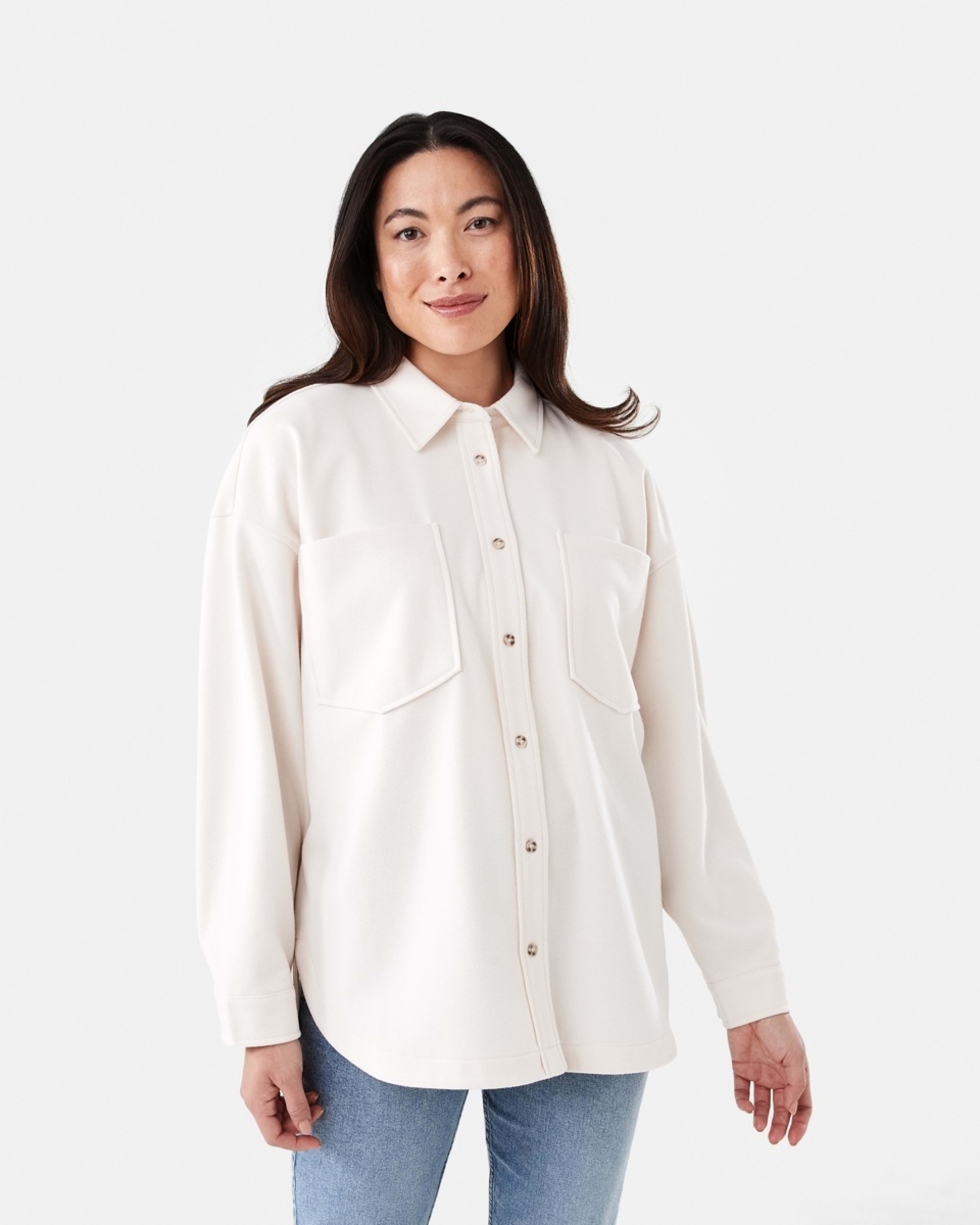 2 Long Sleeve Soft Touch Shirt Ecru, 2 of 8