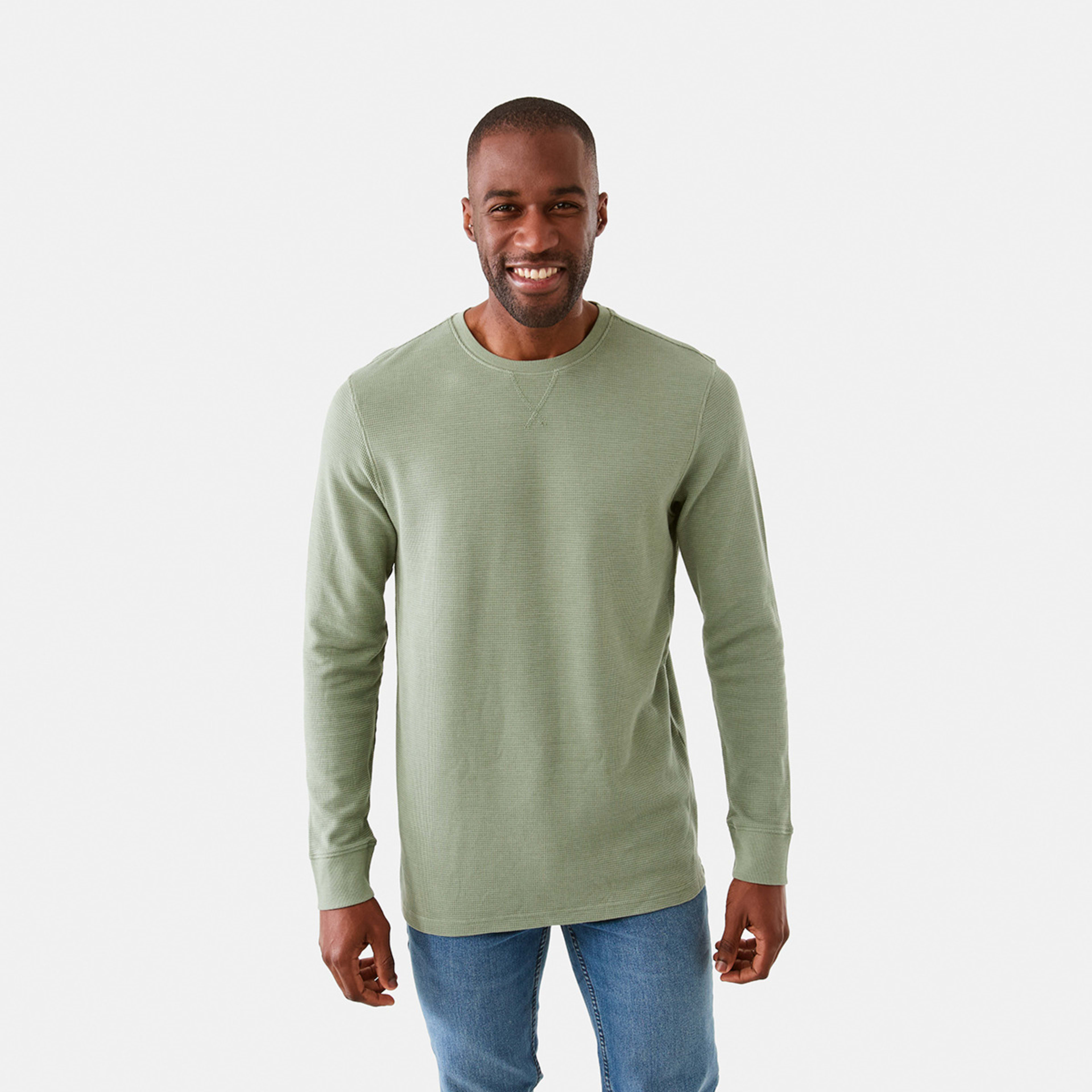 1 Long Sleeve Waffle T-shirt Sea Spray, 1 of 6