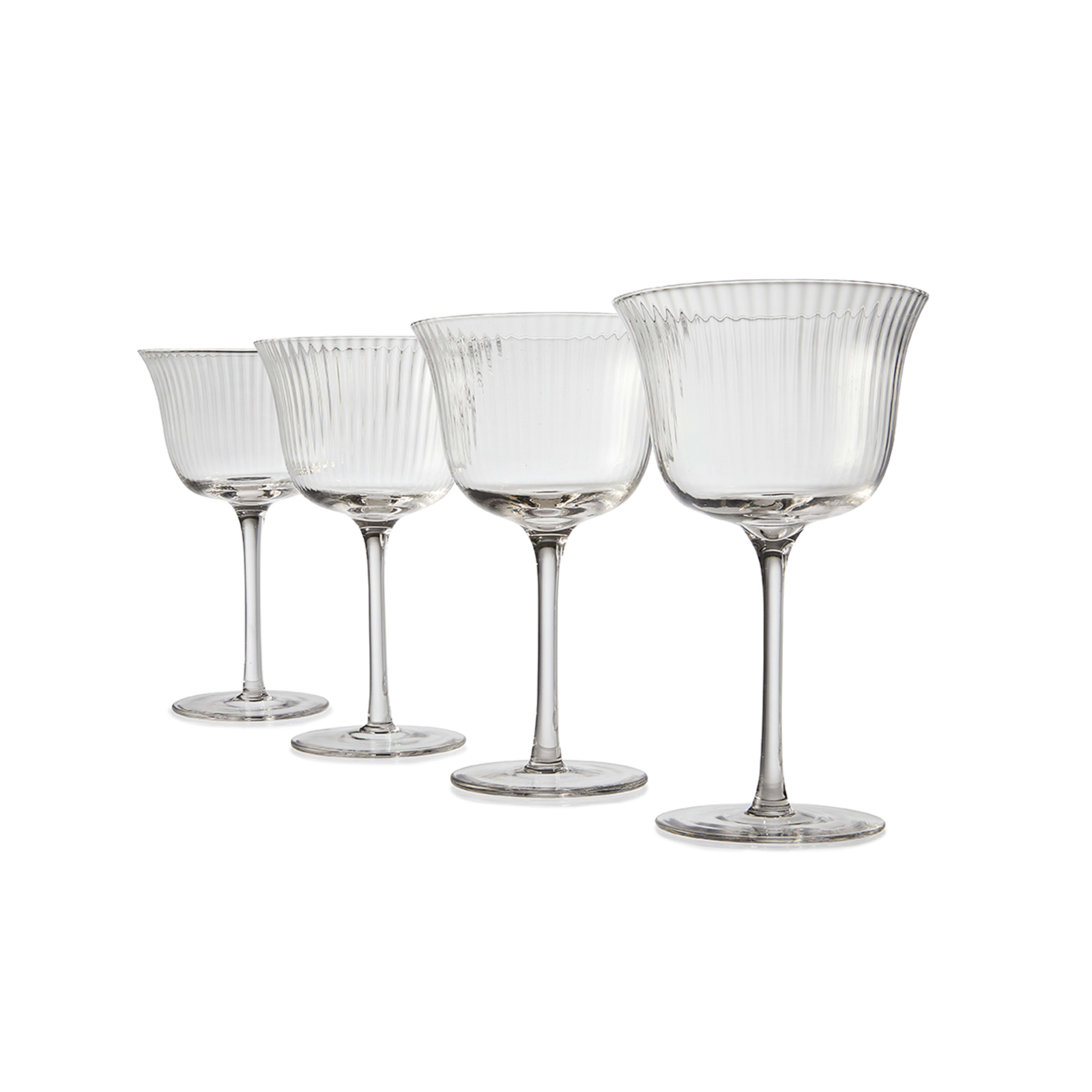 4 Clear Linear Cocktail Glasses Kmart