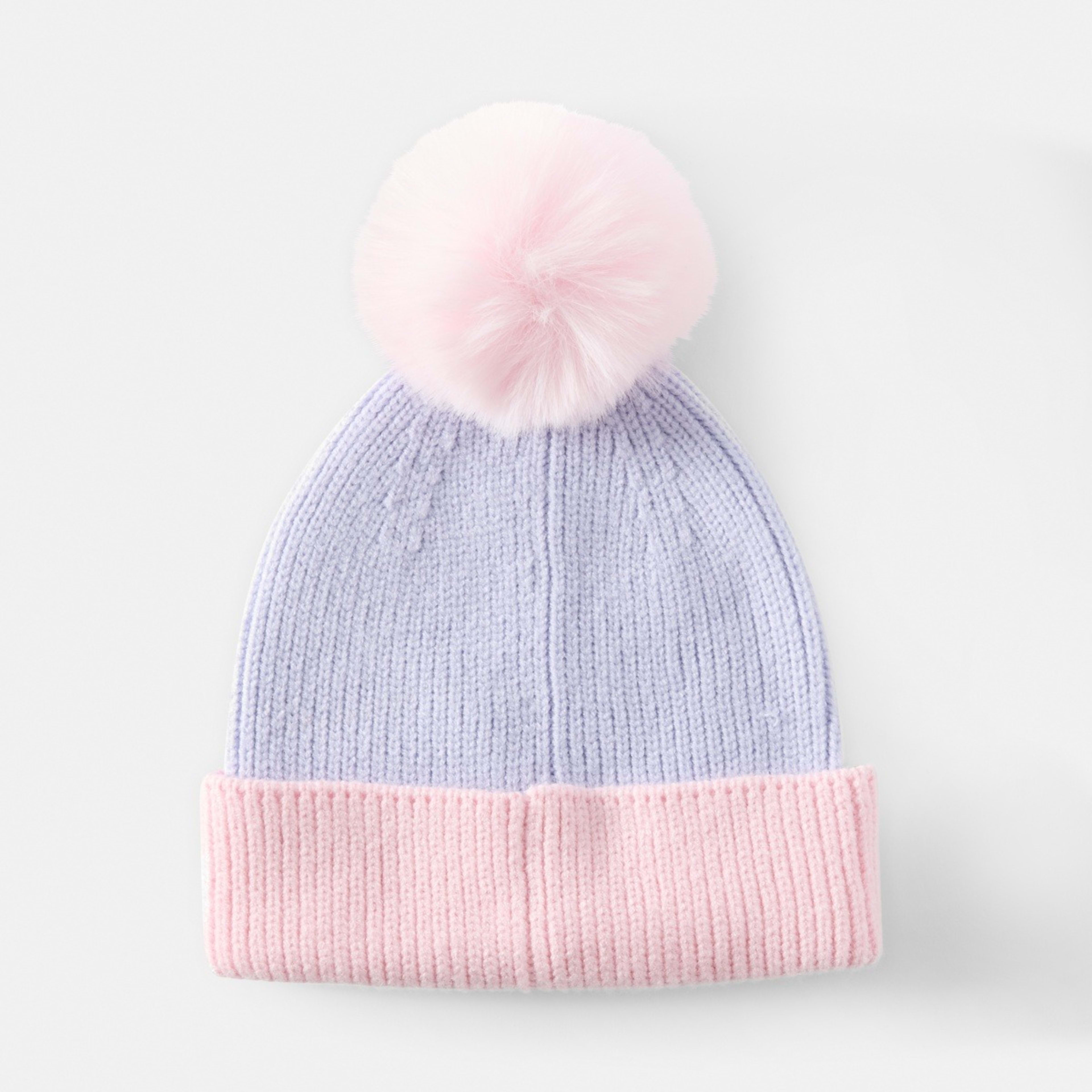 2 Colour Block Beanie Lily Lavender, 2 of 3