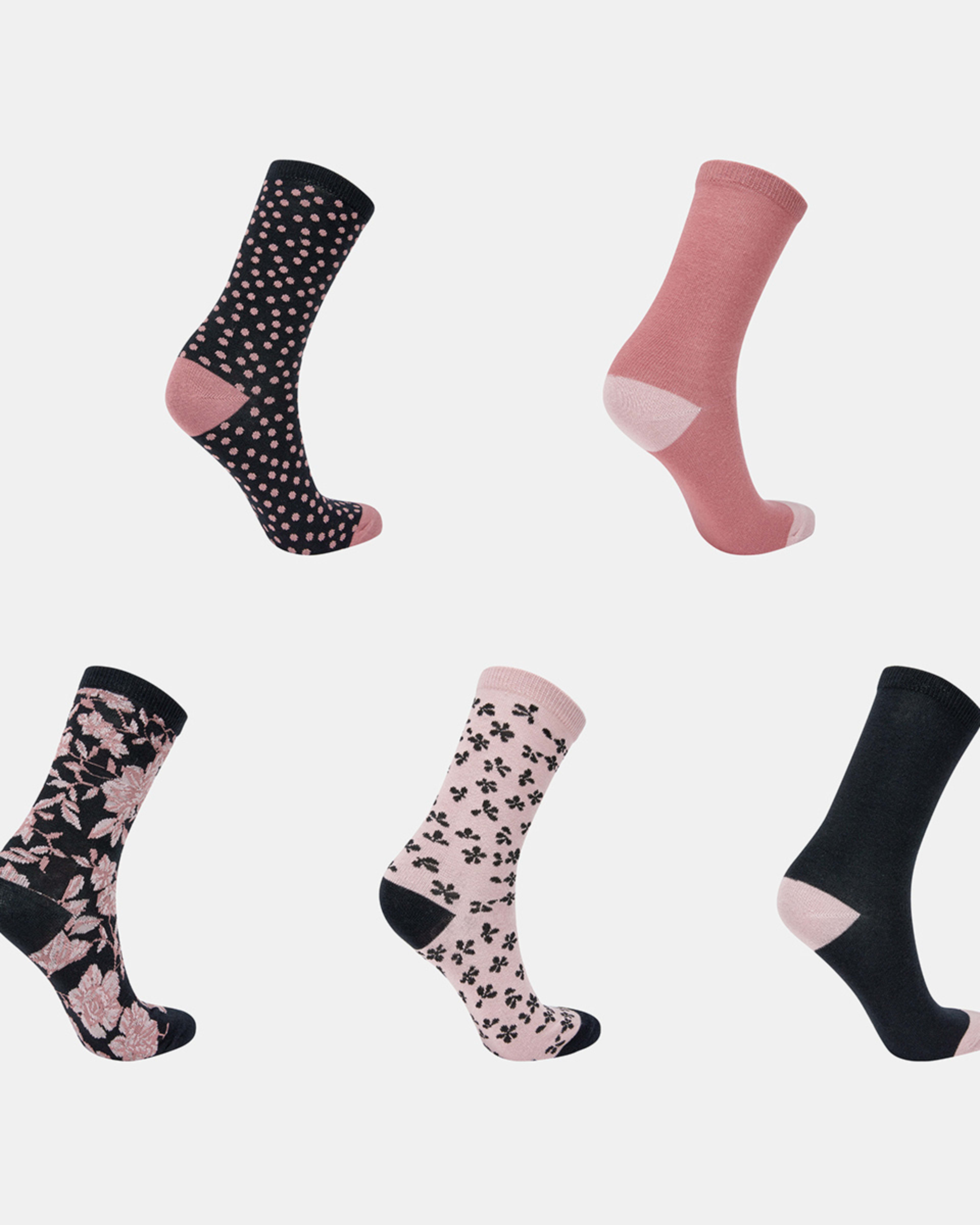 5 Pack Jacquard Crew Socks Kmart