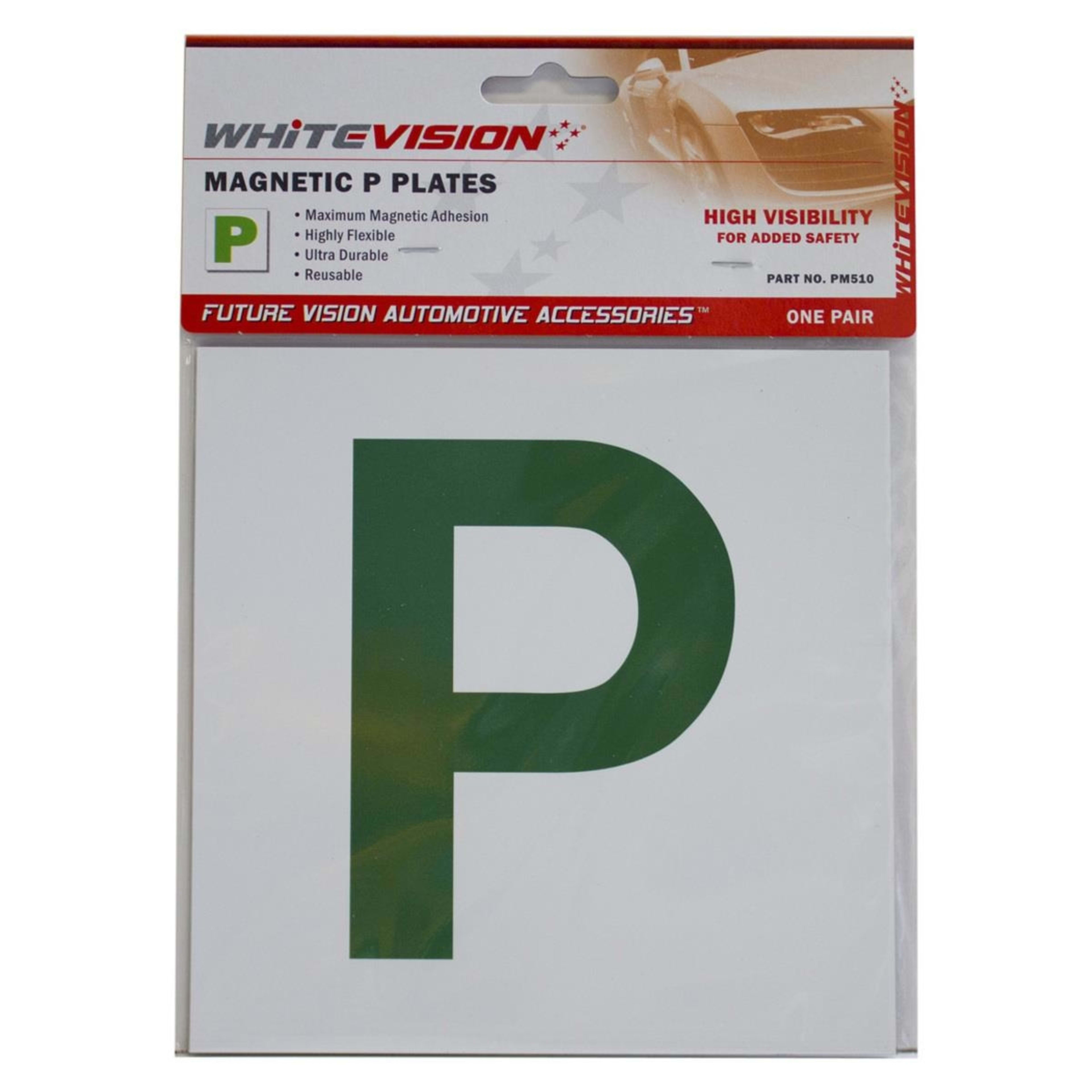 1 Whitevision Magnetic P Plates - NSW/QLD