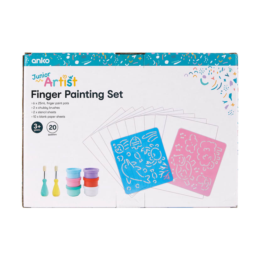 20 Piece Finger Painting Set Kmart