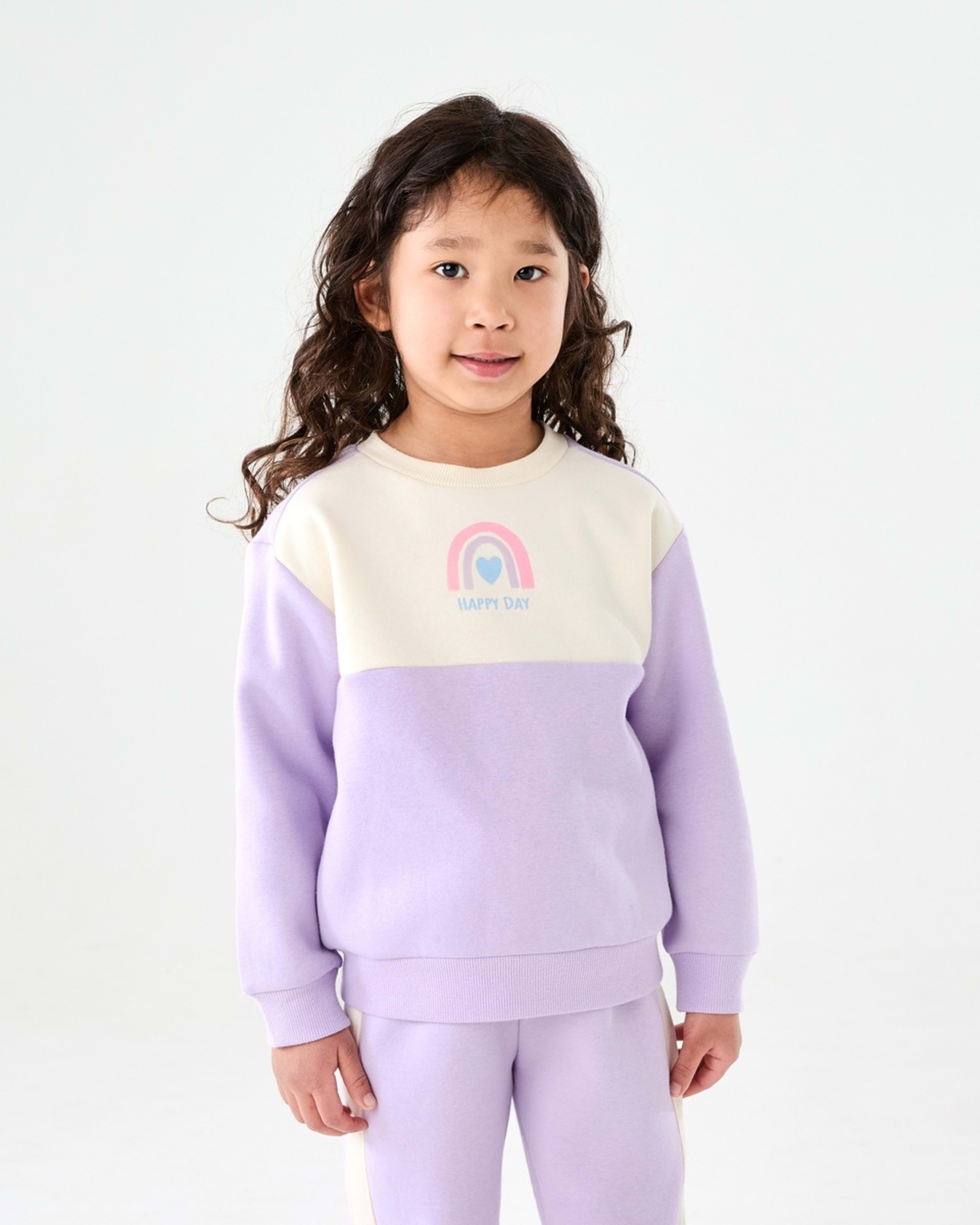 1 Print Panel Crew Neck Sweater COLOUR BLOCK