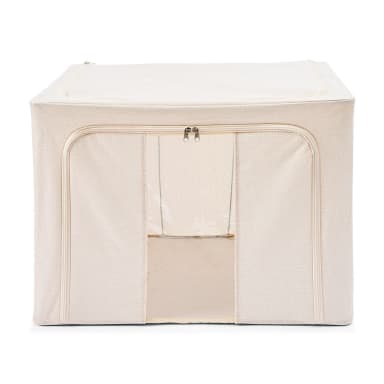 Linen Look Collapsible Box with Window - Extra Large, Beige - Kmart