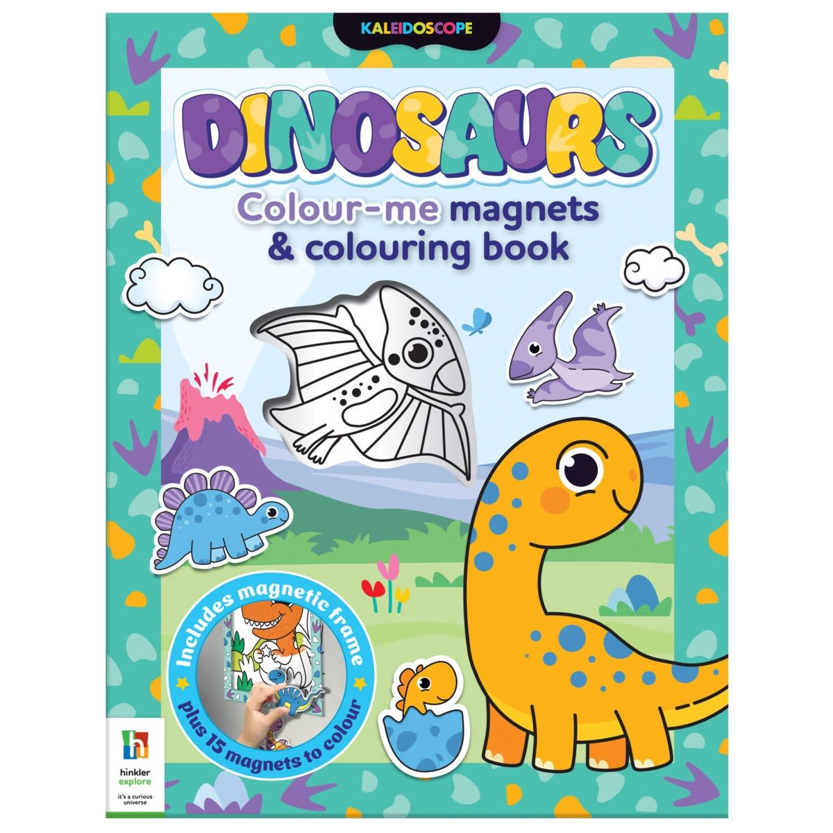 Kaleidoscope Dinosaurs: Colour Me Magnets and Colouring Book - Kmart NZ