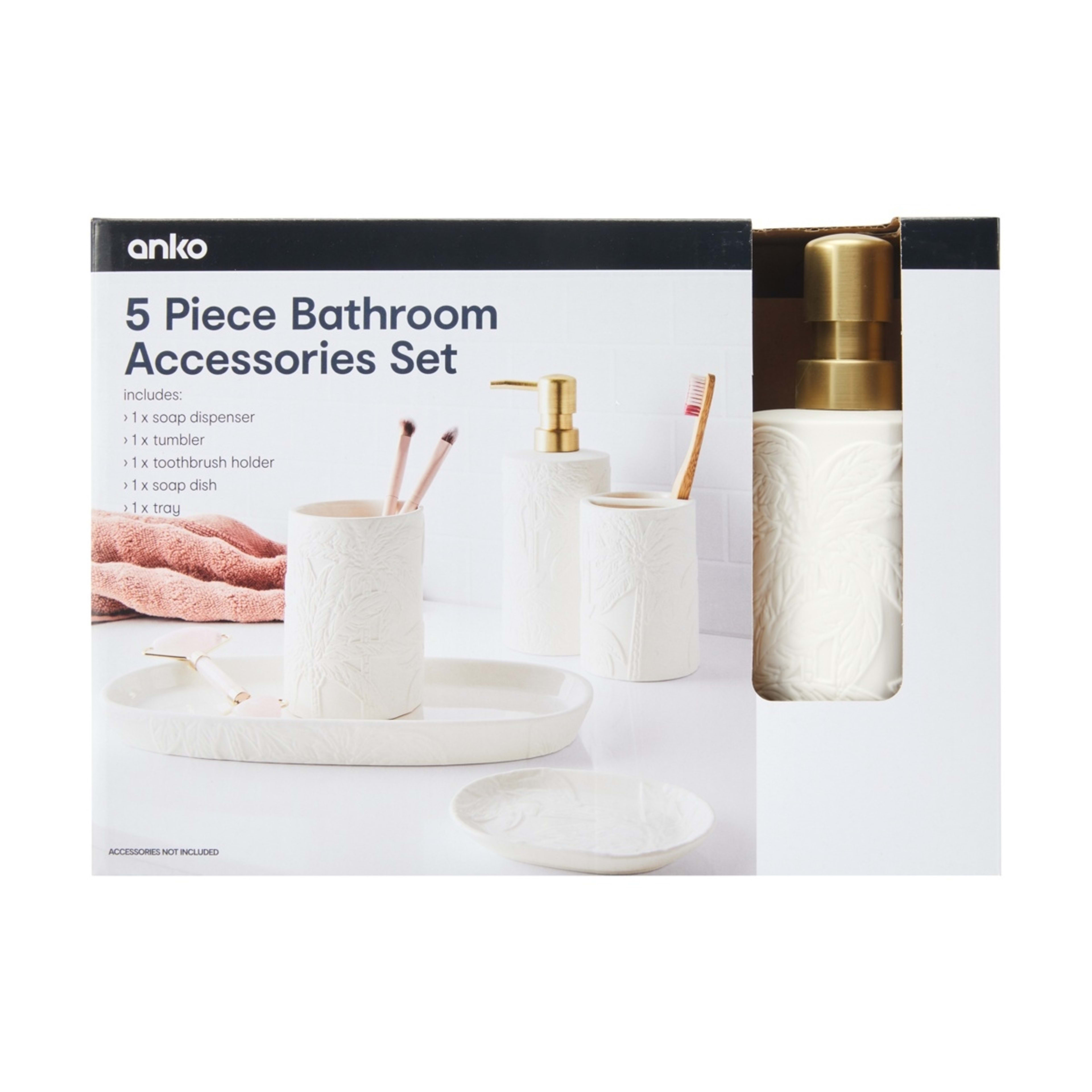 9 5 Piece Bathroom Accessories Set, 9 of 10