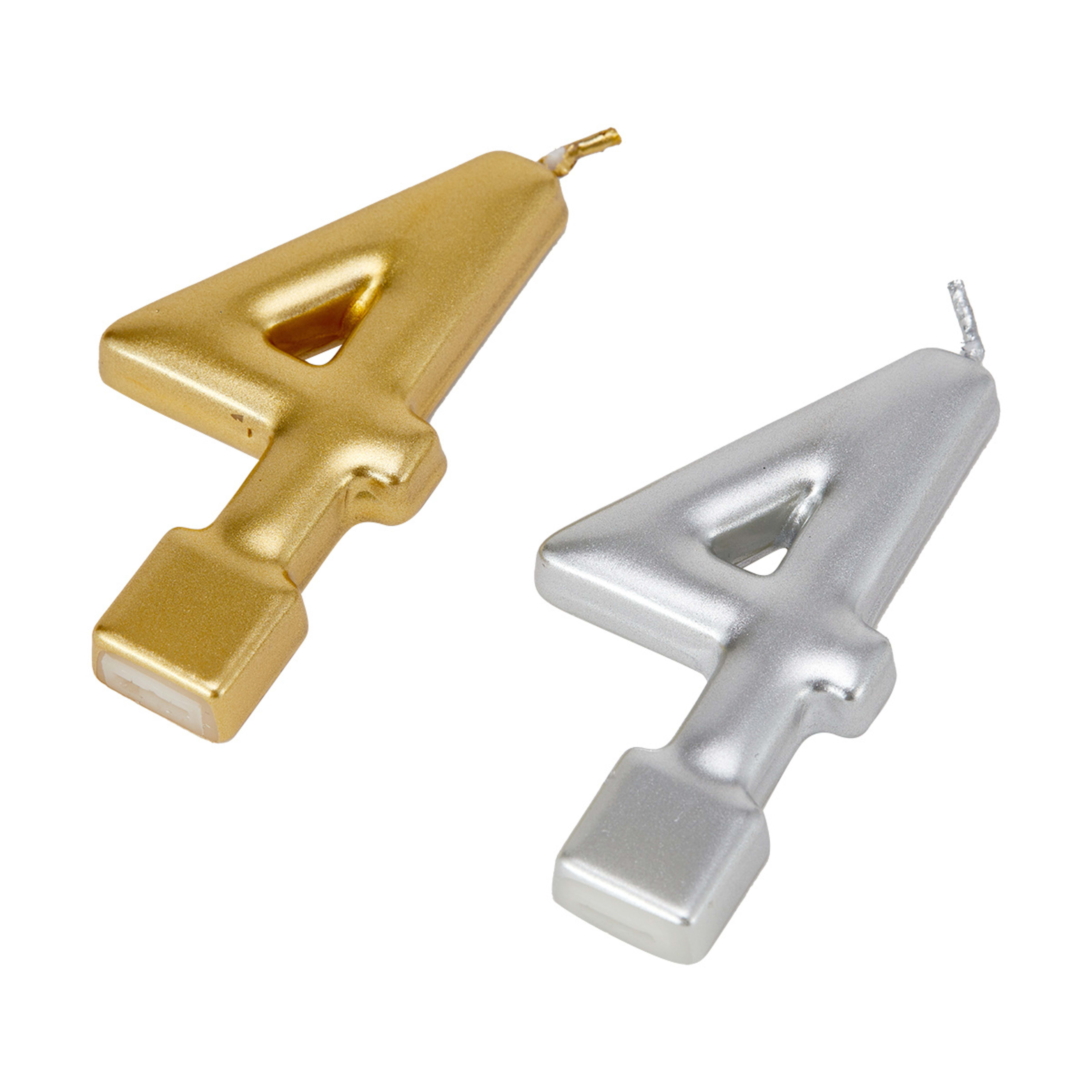 Metallic Candle Number 4 Assorted Kmart