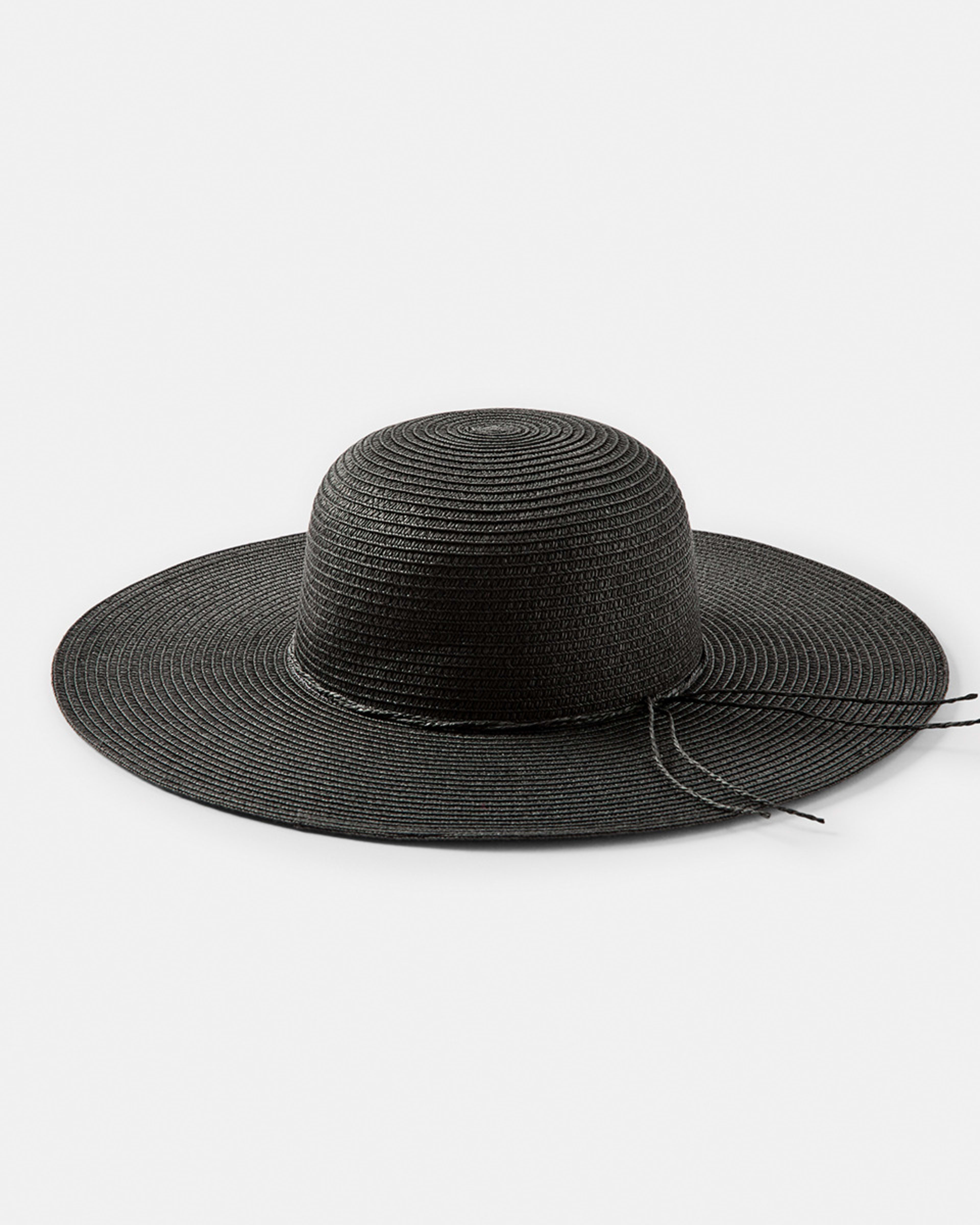 2 Ribbon Trim Wide Brim Hat Black, 2 of 4