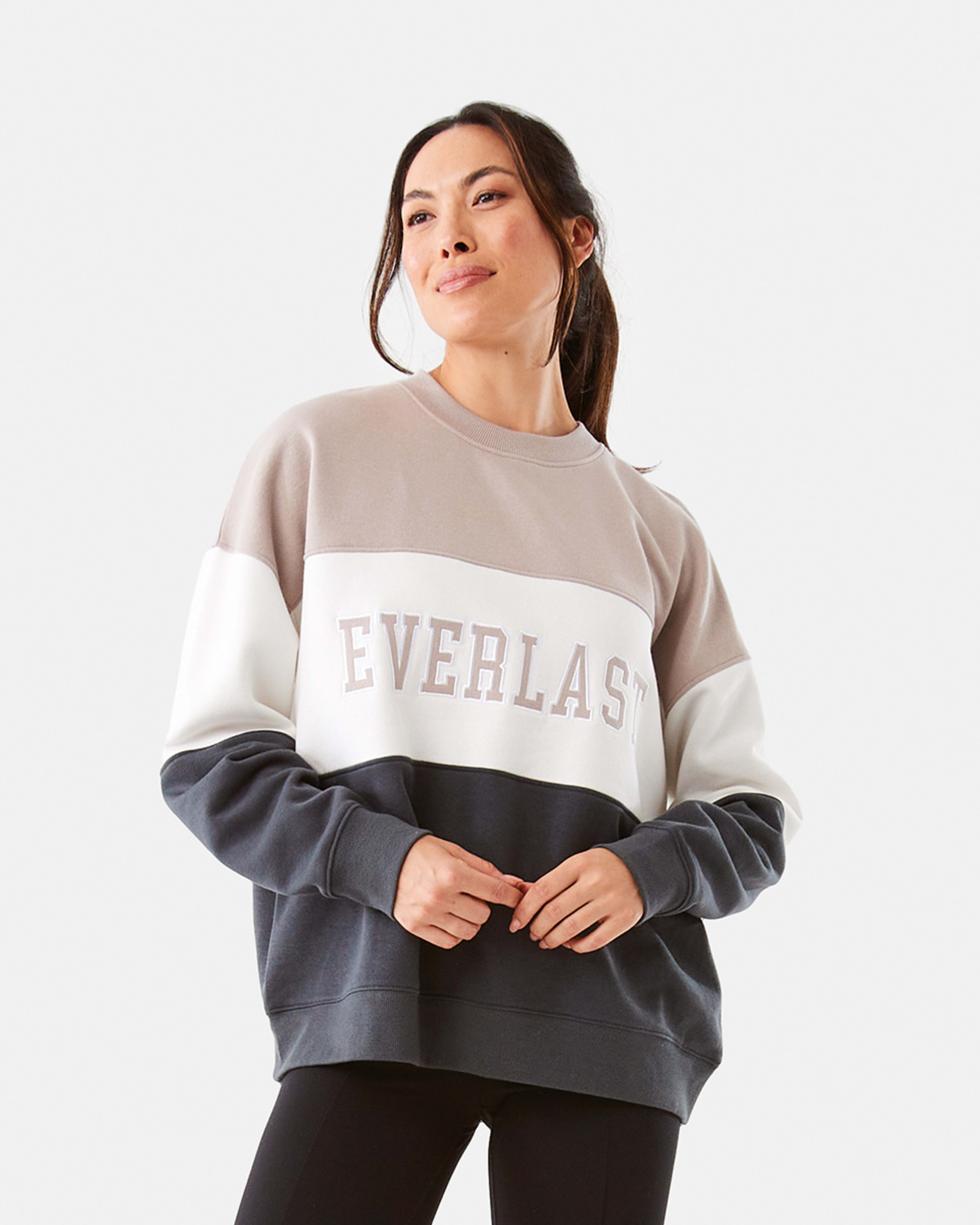 Active Everlast Womens Colour Block Crew Neck Sweatshirt Kmart