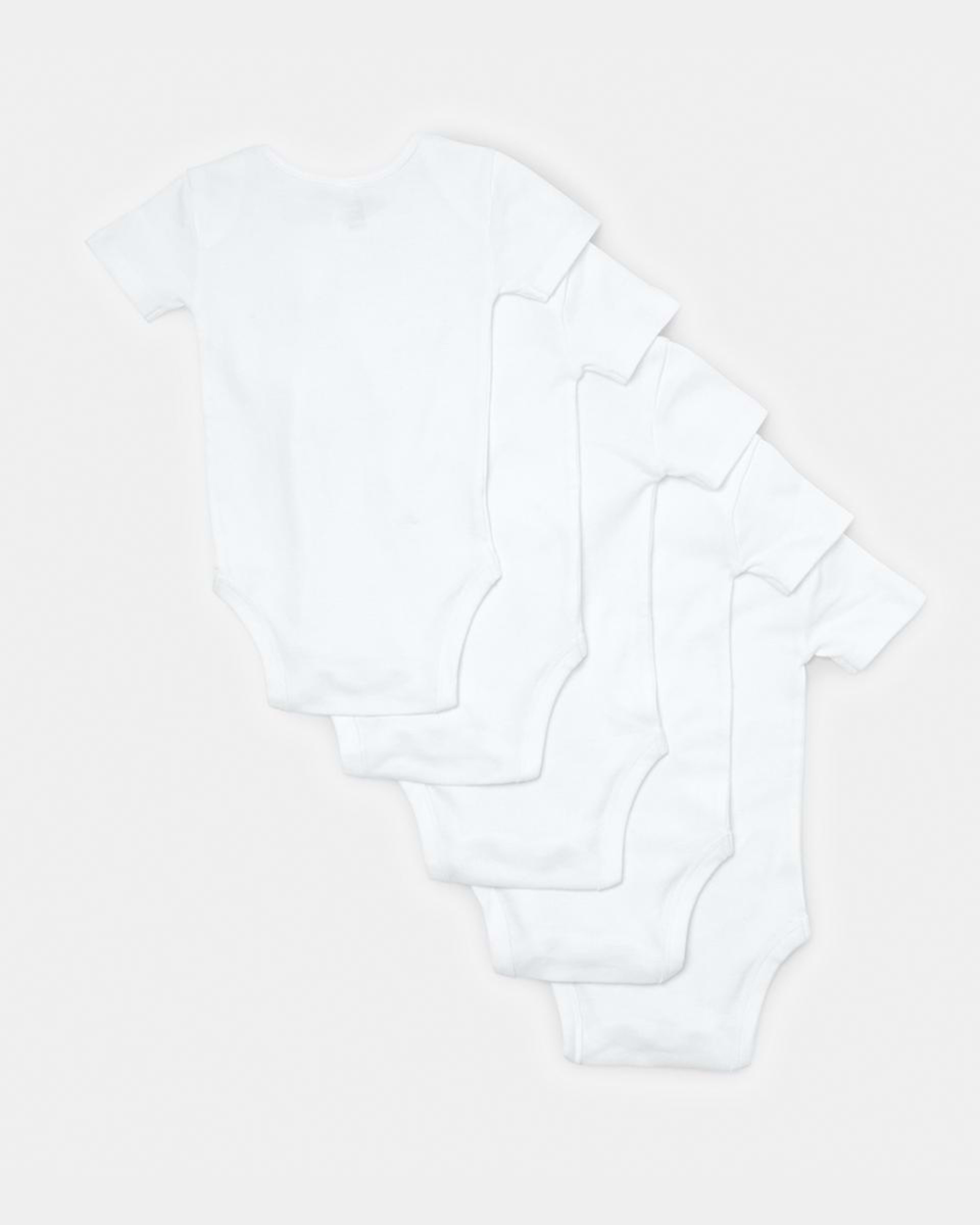 2 5 Pack Short Sleeve Bodysuits White Multi Pack, 2 of 4