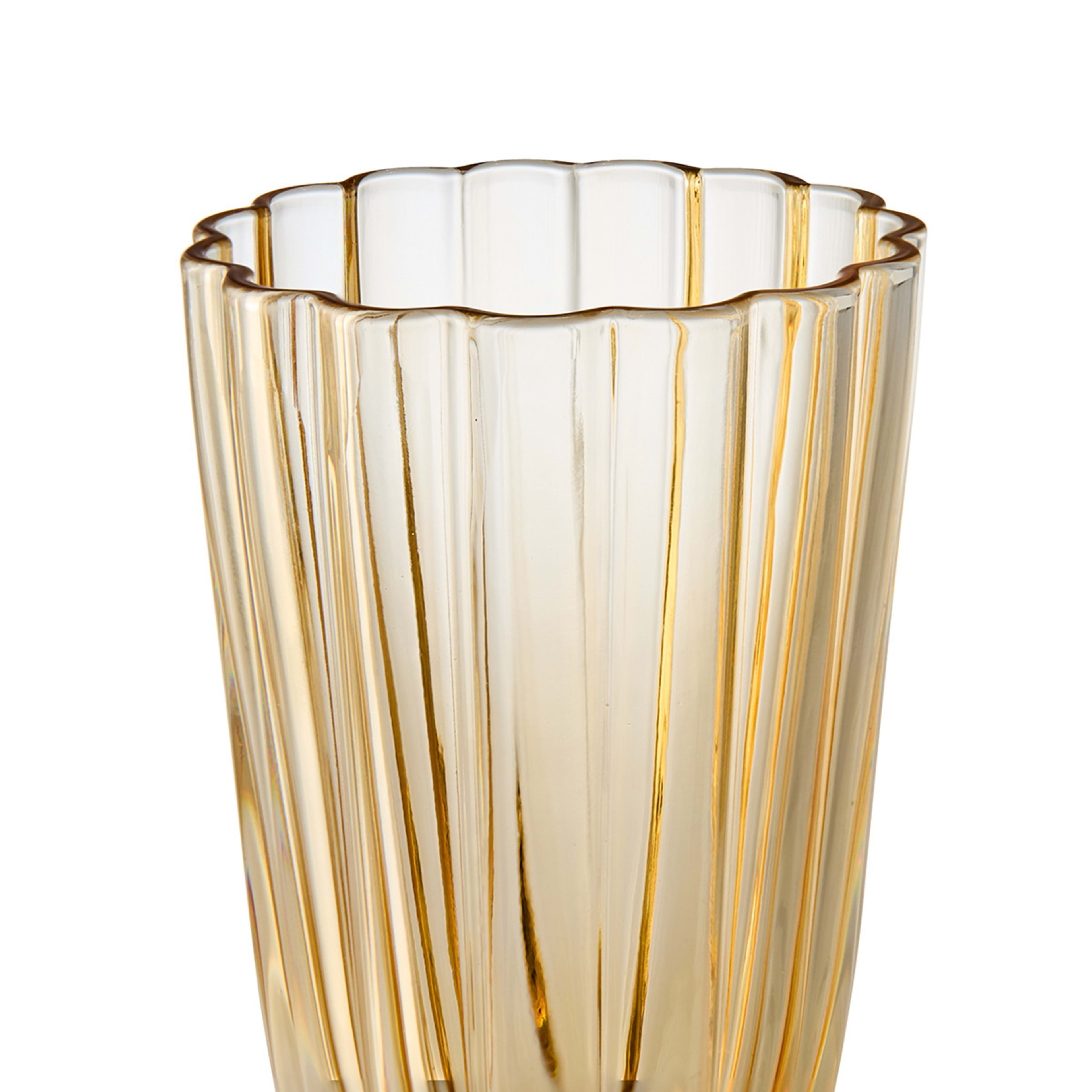 4 6 Amber Ruffle Highball Glasses, 4 of 7