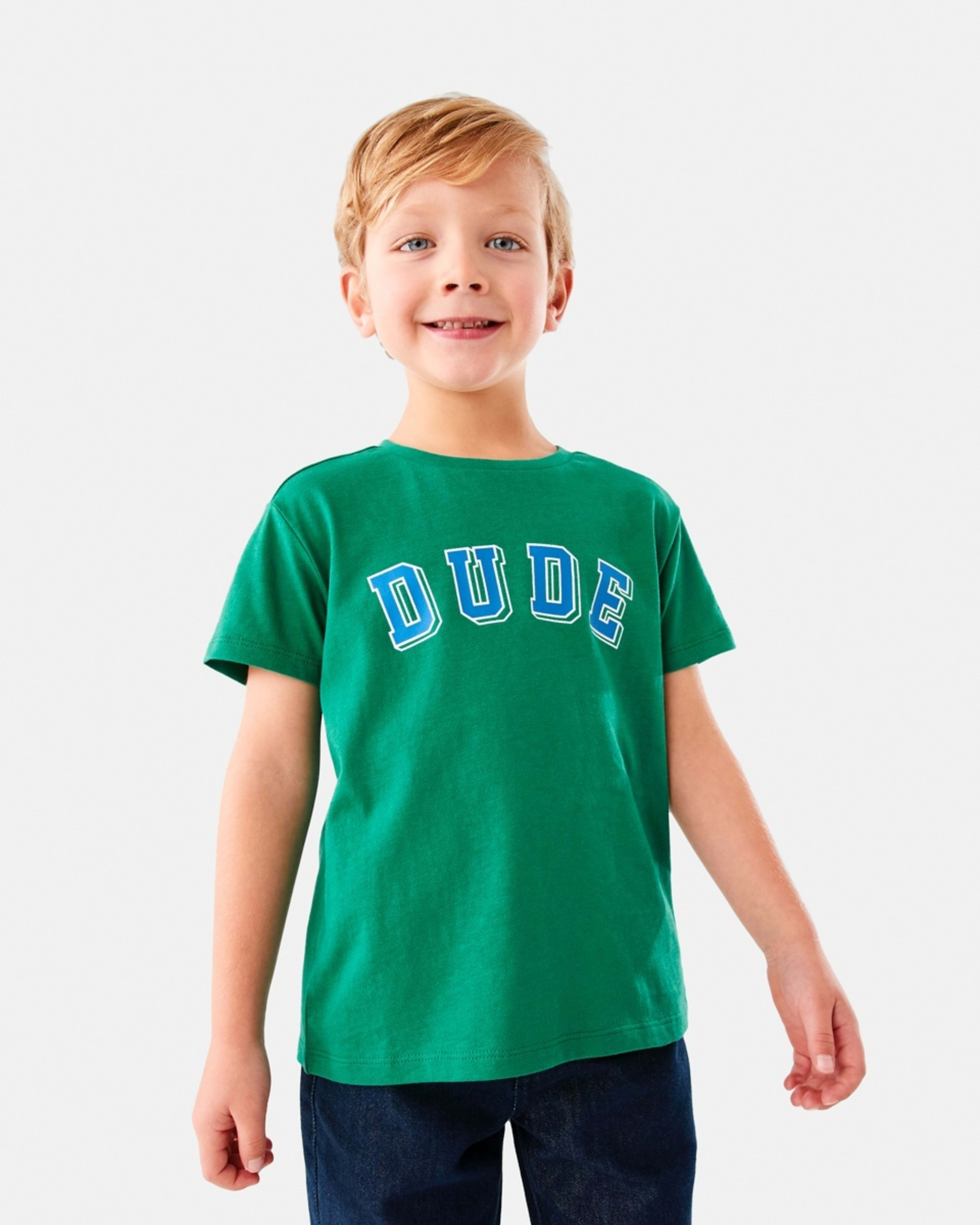 1 Chest Print T-shirt Green Dude