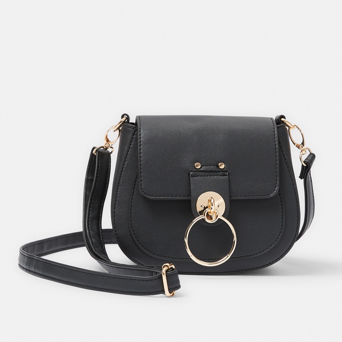 Structured Saddle Style Crossbody Bag Kmart