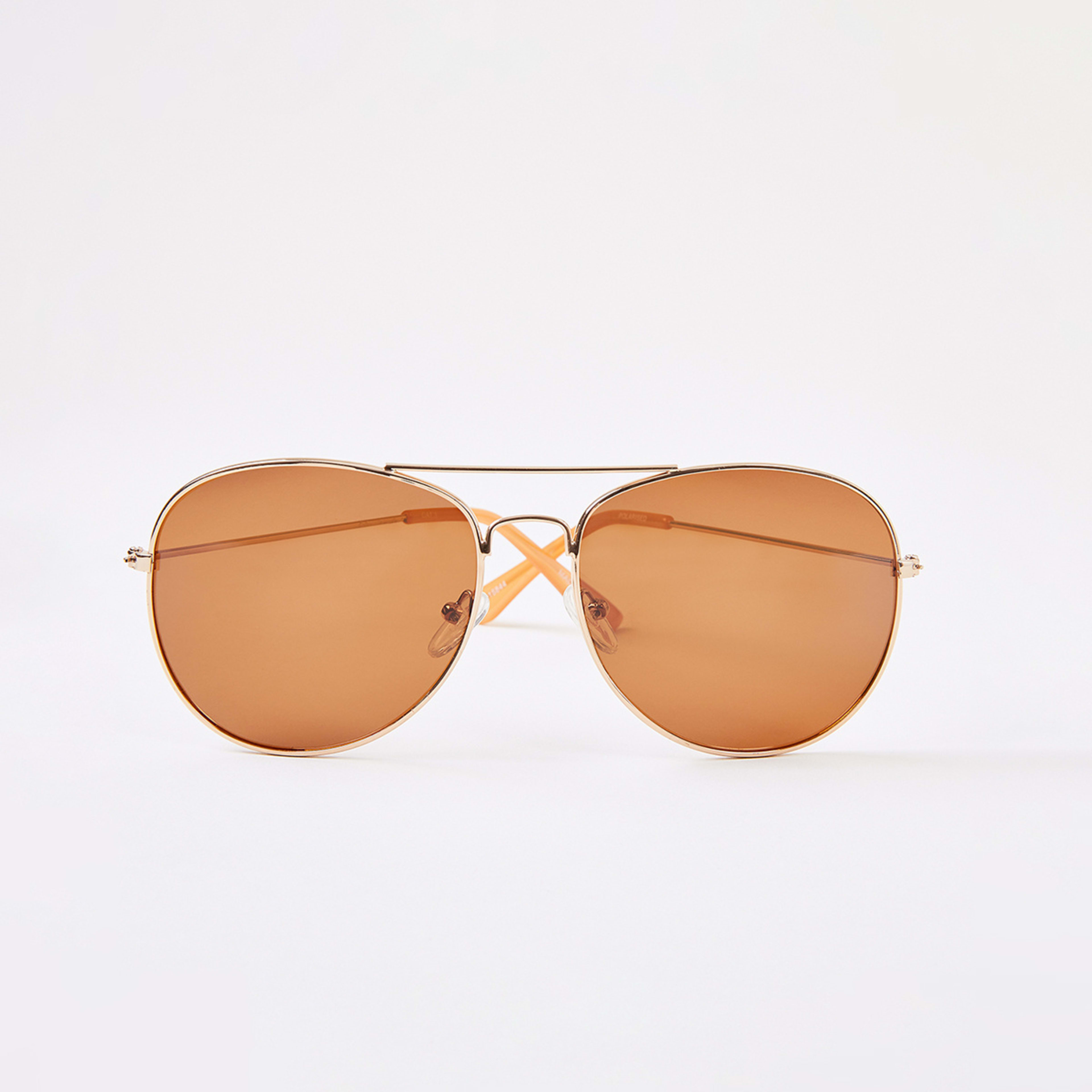 1 Wire Framed Polarised Sunglasses Rose Gld, 1 of 6