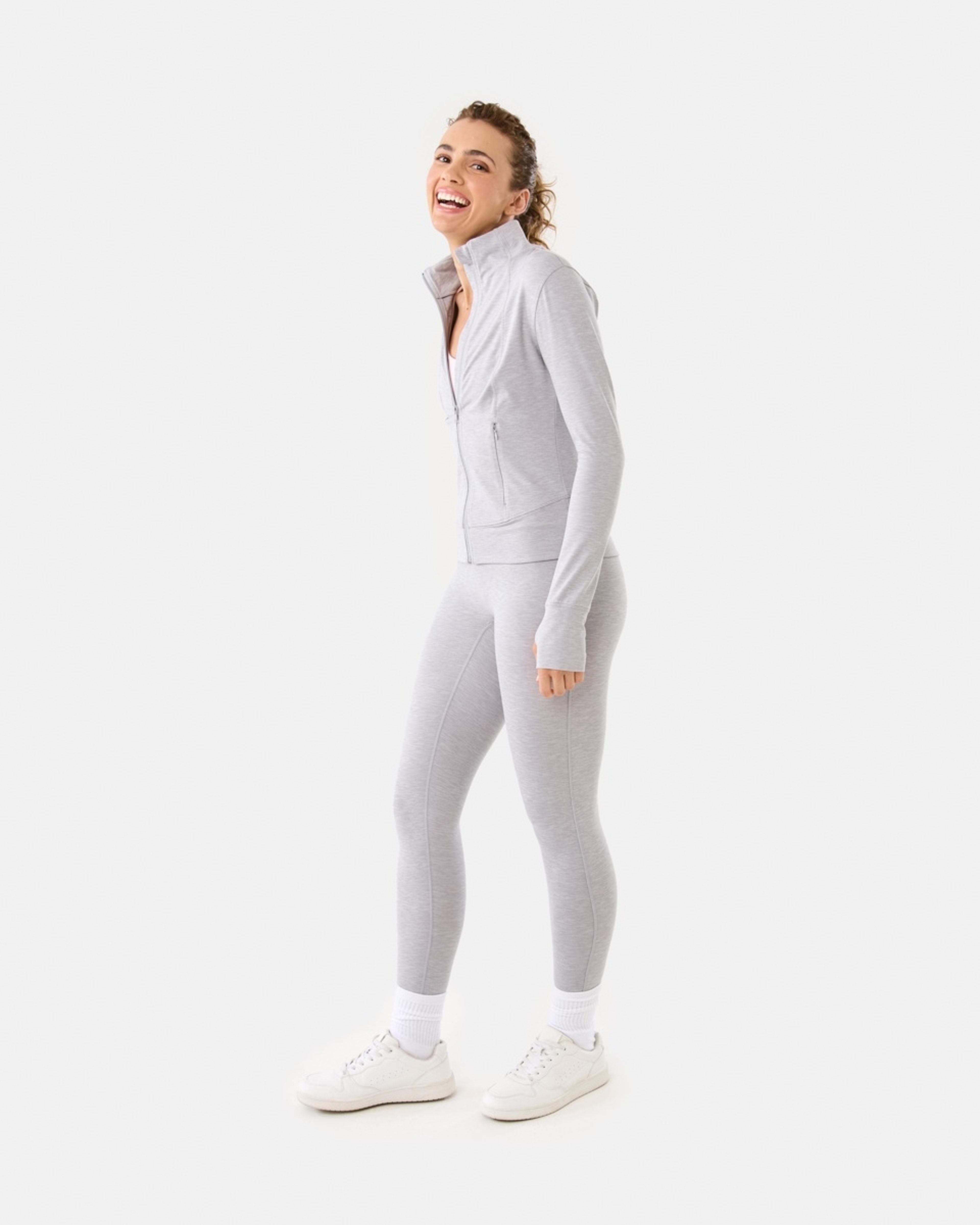 5 Active Womens Soft Touch Jacket Grey Marle, 5 of 10
