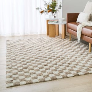 Checkerboard Rug - Beige, Large - 235cm x 1