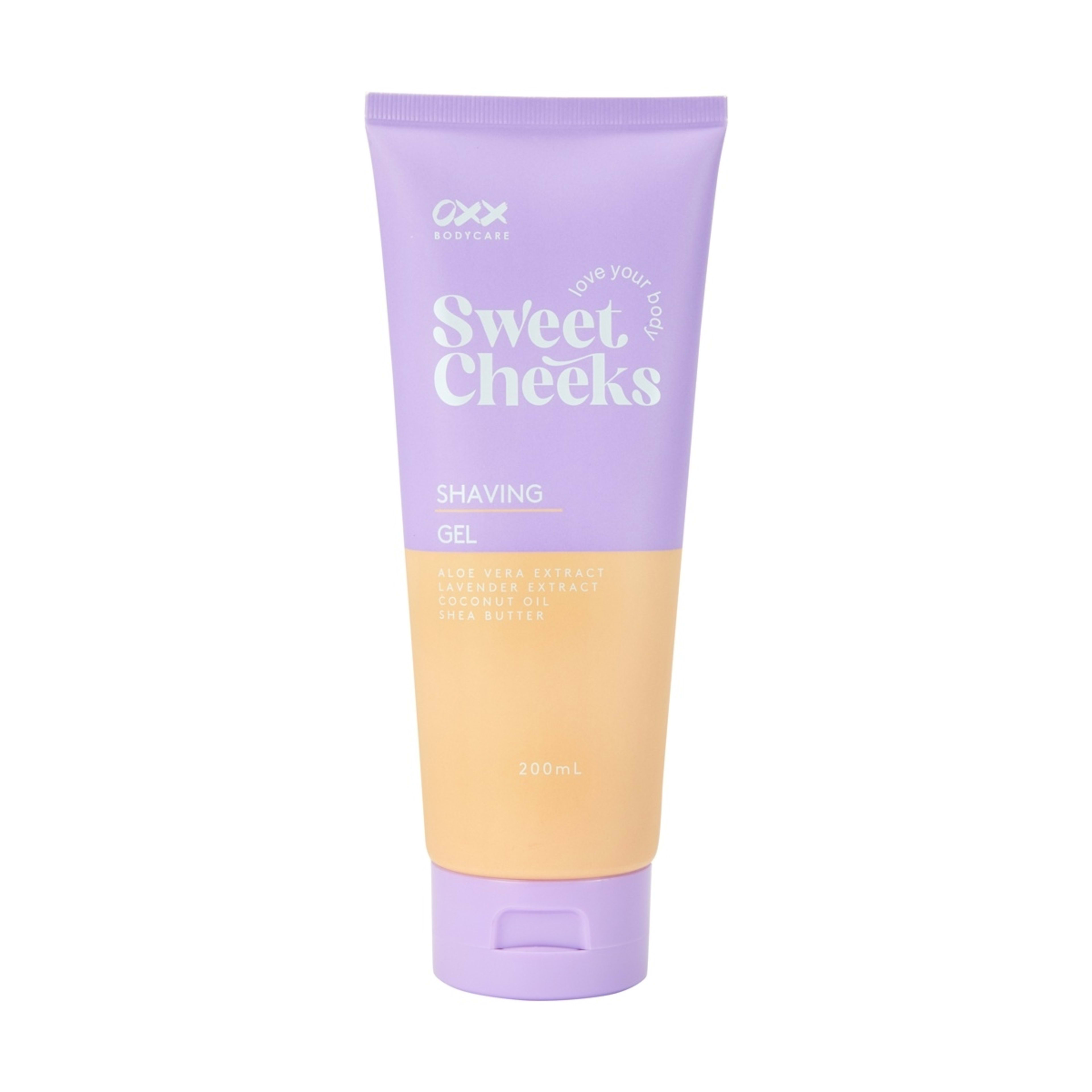 1 OXX Bodycare Sweet Cheeks Shaving Gel 200ml - Aloe Vera Extract, Lavender Extract, Coconut Oil and Shea Butter
