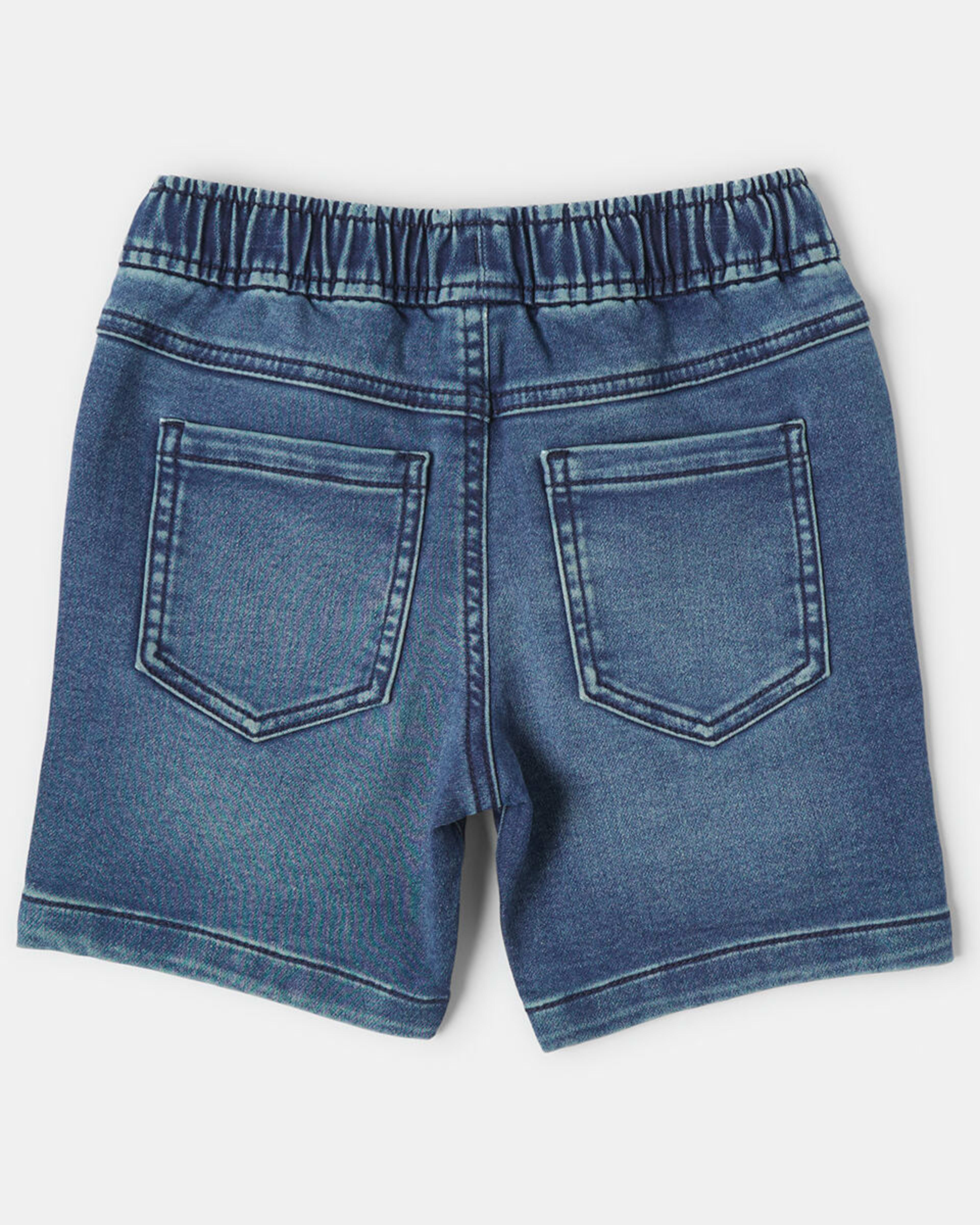 7 Knit Denim Shorts Mid Wash, 7 of 7