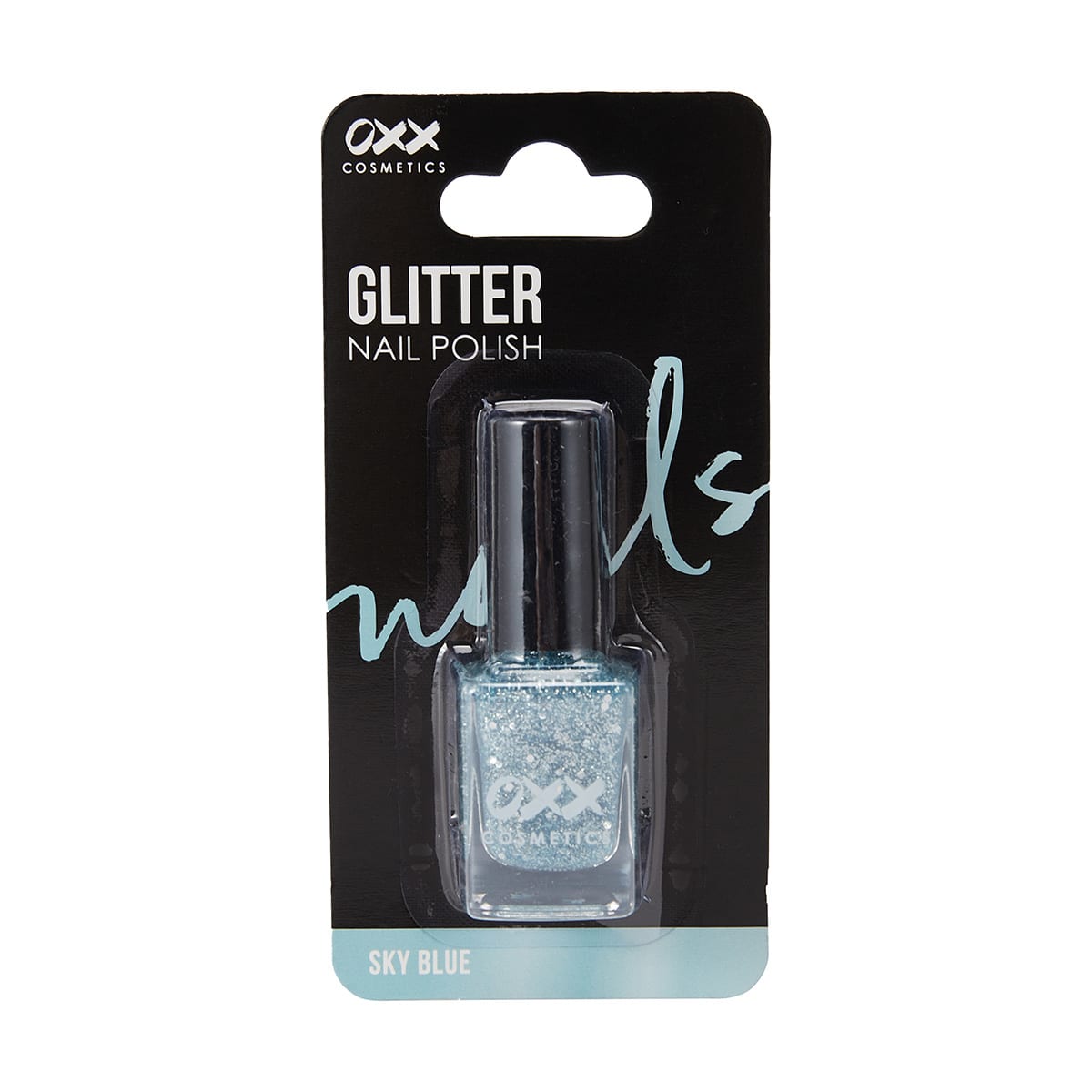 OXX Cosmetics Glitter Nail Polish Sky Blue Kmart