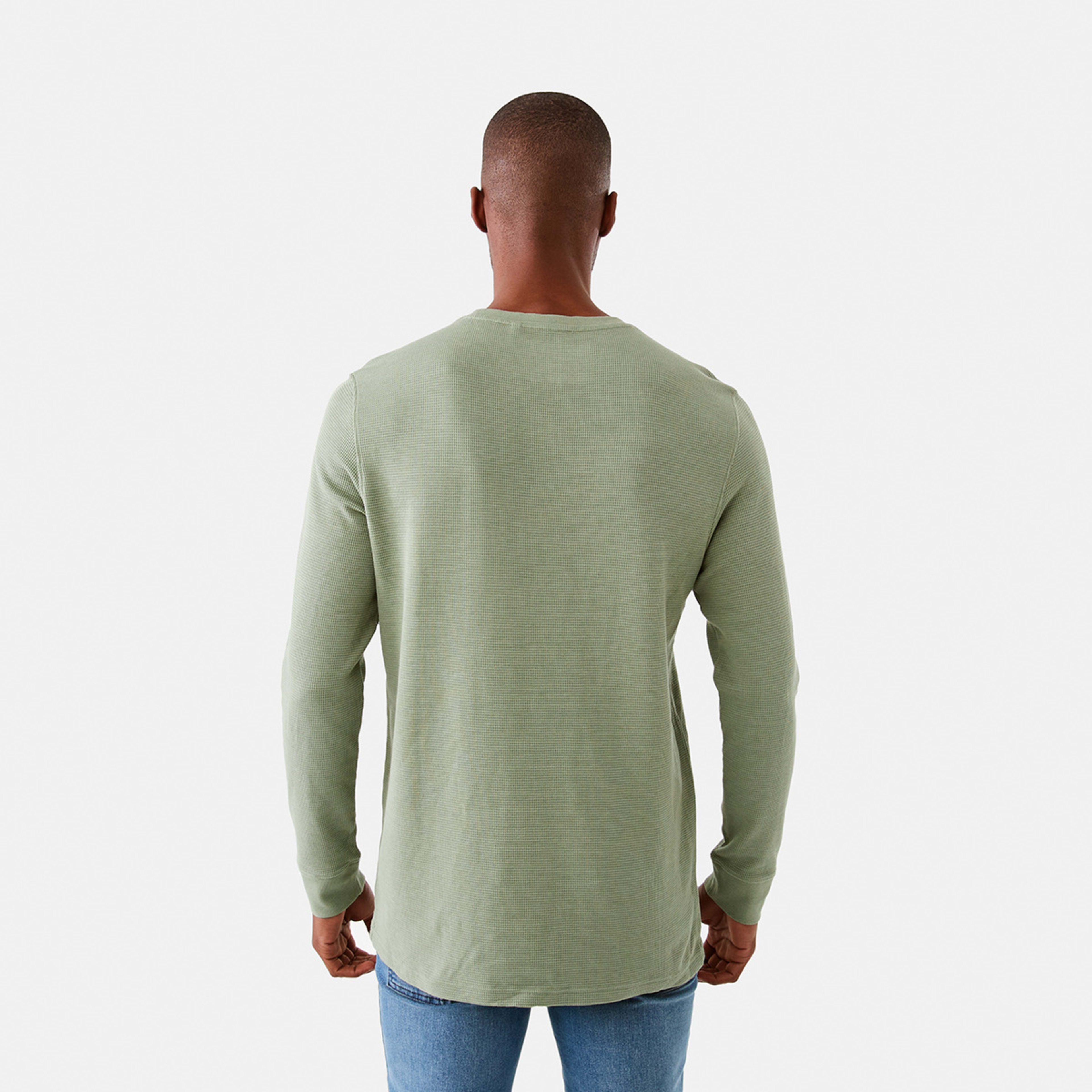 3 Long Sleeve Waffle T-shirt Sea Spray, 3 of 6