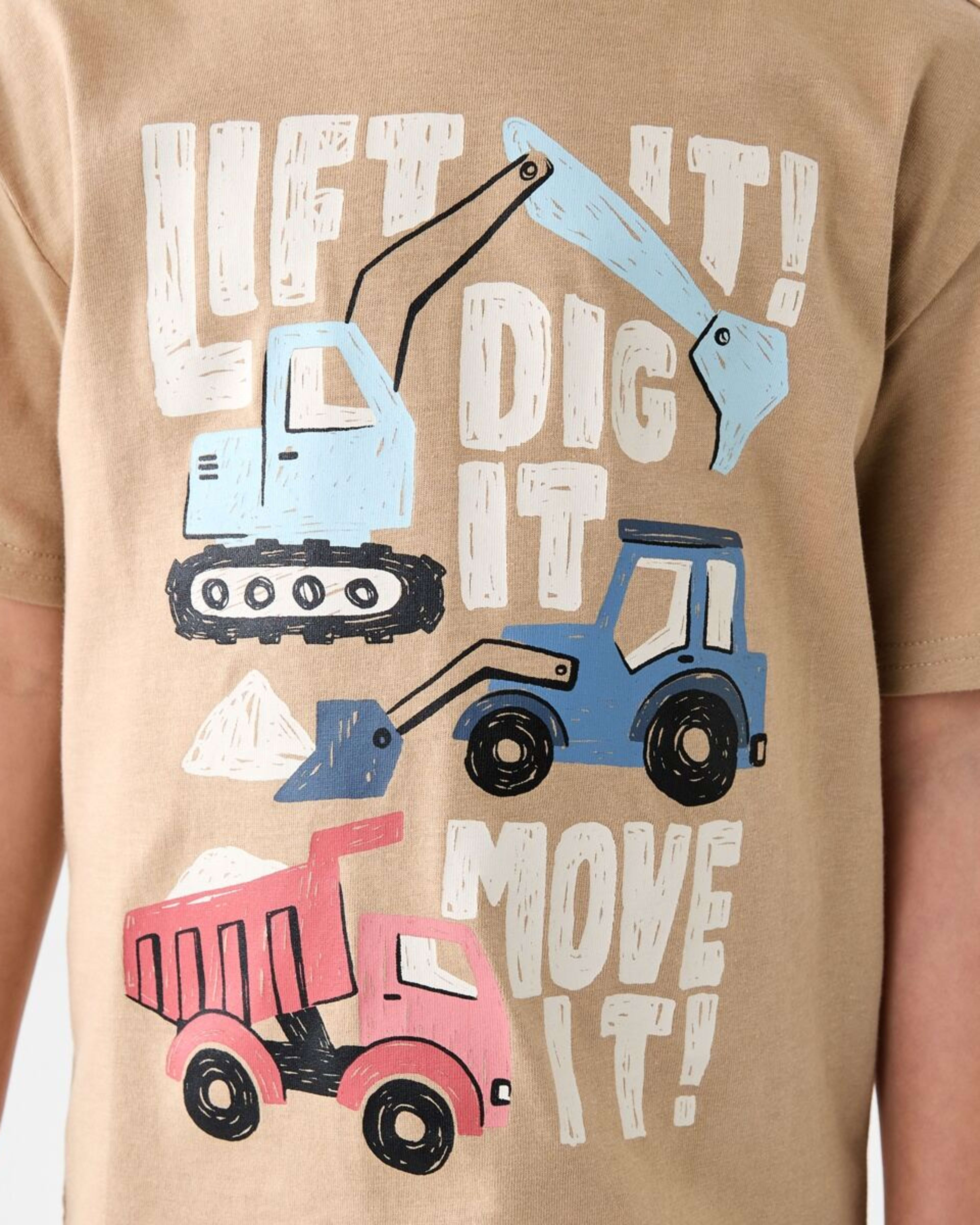 4 Chest Print T-shirt WORKING DIGGERS LIGHT BROWN, 4 of 6