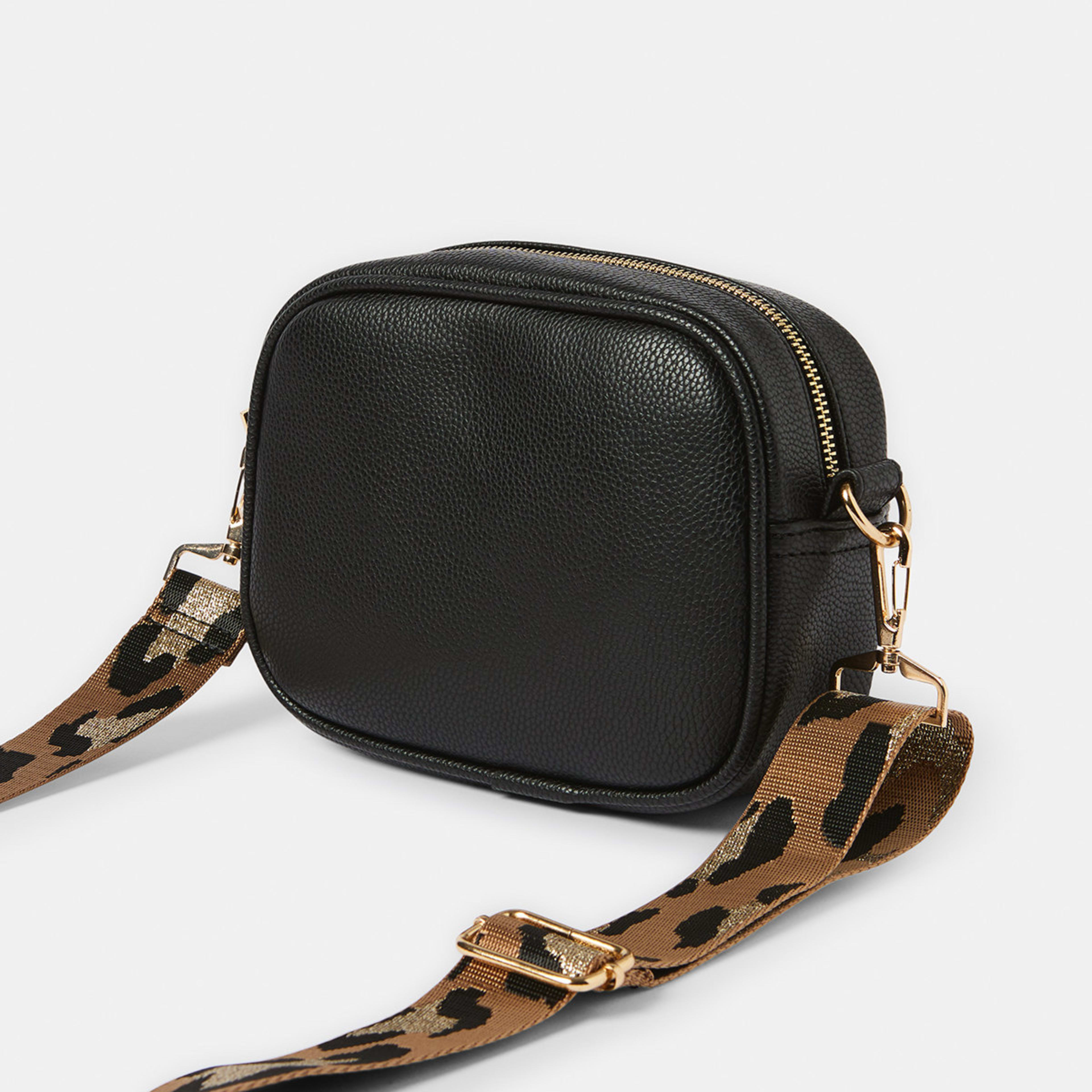 2 Statement Strap Crossbody Bag Black, 2 of 5