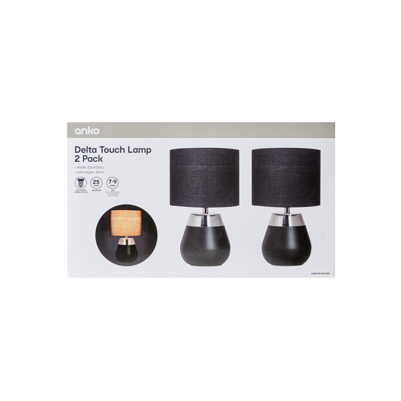 2 Pack Delta Touch Lamp Kmart