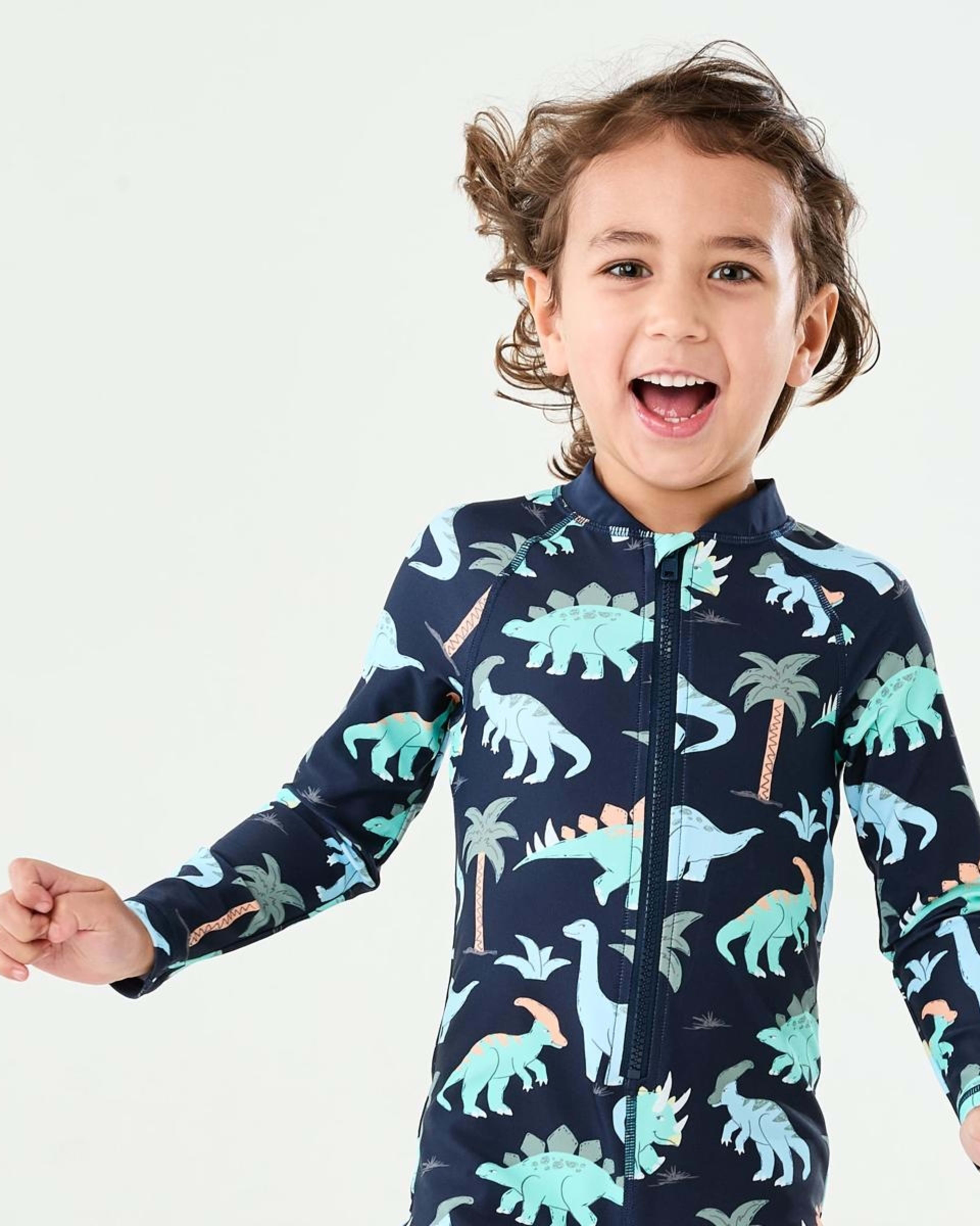 3 Long Sleeve Swimsuit DINO SCRIBBLE DRESS BLUE, 3 of 7