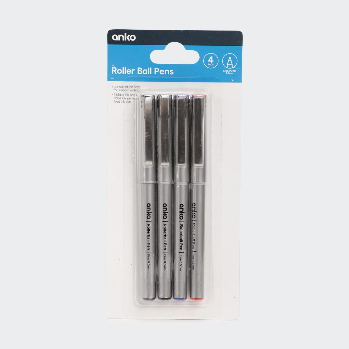 4 Pack Roller Ball Pens Kmart